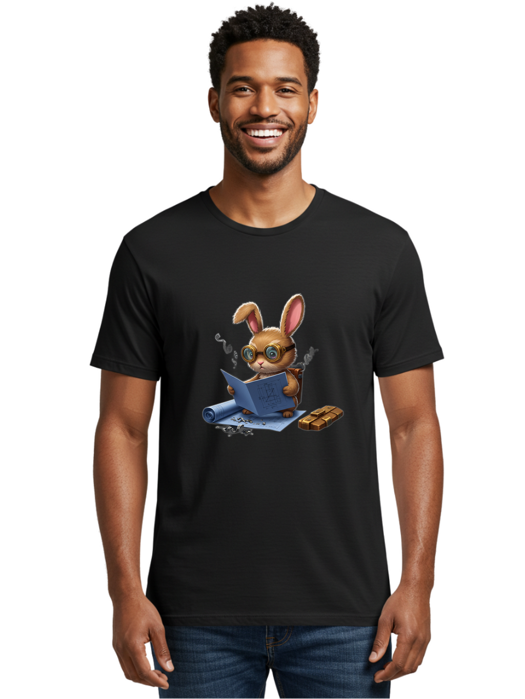Rabbit-Explorer Men'S Graphic Tee, 100% Cotton, Comfortable Casual Summer Wear, Machine Washable, Vintage Camera, Old Camera, Antique Camera, Black Camera, Classic Photography, Photography Equipment, Nostalgic Device, Film Camera, Camera Art Baj719