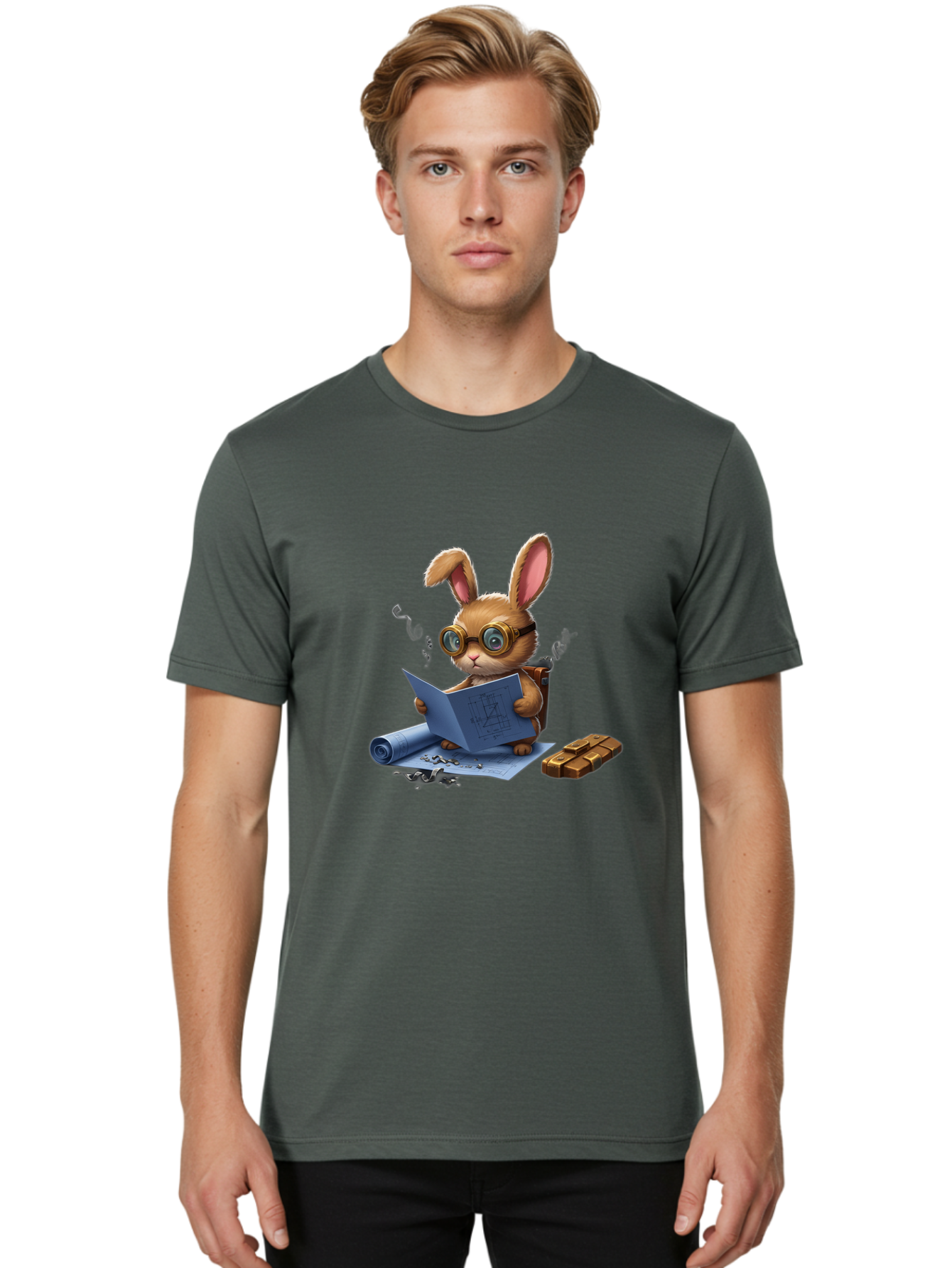 Rabbit-Explorer Men'S Graphic Tee, 100% Cotton, Comfortable Casual Summer Wear, Machine Washable, Vintage Camera, Old Camera, Antique Camera, Black Camera, Classic Photography, Photography Equipment, Nostalgic Device, Film Camera, Camera Art Baj719