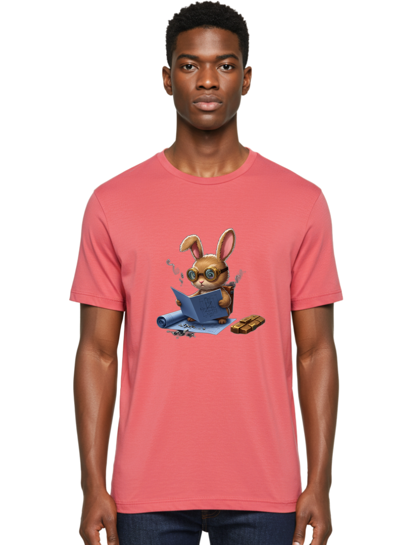 Rabbit-Explorer Men'S Graphic Tee, 100% Cotton, Comfortable Casual Summer Wear, Machine Washable, Vintage Camera, Old Camera, Antique Camera, Black Camera, Classic Photography, Photography Equipment, Nostalgic Device, Film Camera, Camera Art Baj719