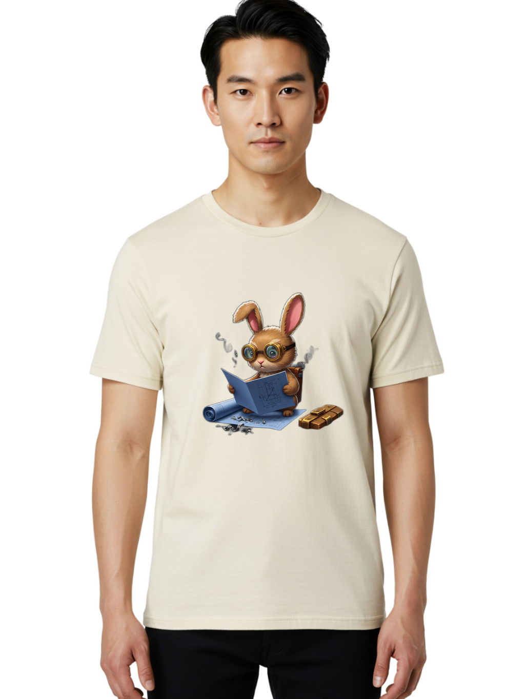 Rabbit-Explorer Men'S Graphic Tee, 100% Cotton, Comfortable Casual Summer Wear, Machine Washable, Vintage Camera, Old Camera, Antique Camera, Black Camera, Classic Photography, Photography Equipment, Nostalgic Device, Film Camera, Camera Art Baj719