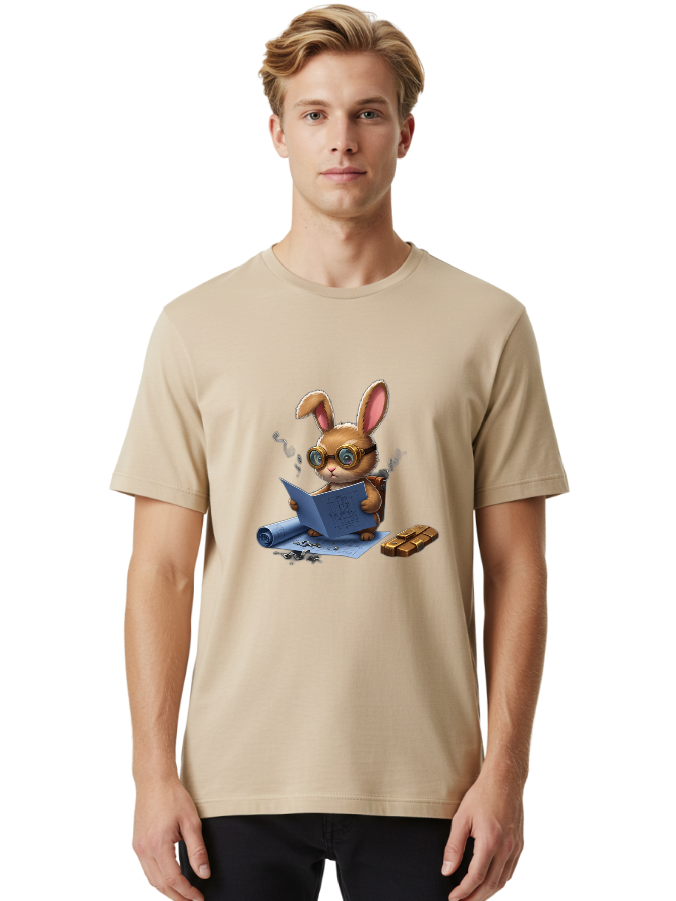 Rabbit-Explorer Men'S Graphic Tee, 100% Cotton, Comfortable Casual Summer Wear, Machine Washable, Vintage Camera, Old Camera, Antique Camera, Black Camera, Classic Photography, Photography Equipment, Nostalgic Device, Film Camera, Camera Art Baj719