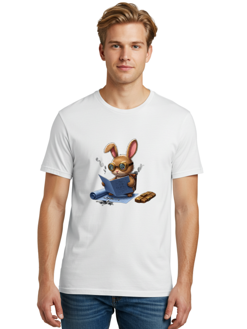 Rabbit-Explorer Men'S Graphic Tee, 100% Cotton, Comfortable Casual Summer Wear, Machine Washable, Vintage Camera, Old Camera, Antique Camera, Black Camera, Classic Photography, Photography Equipment, Nostalgic Device, Film Camera, Camera Art Baj719