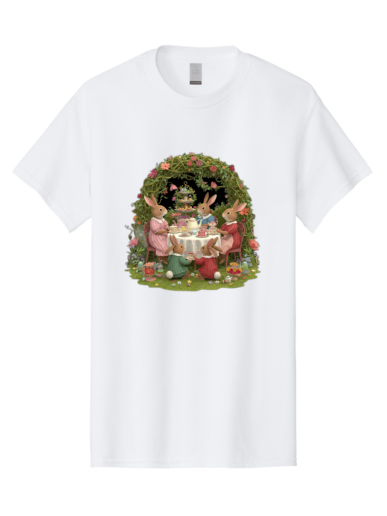 Rabbit-Family-Tea-Party Men'S Graphic Tee, 100% Cotton, Comfortable Casual Summer Wear, Machine Washable, Vintage Camera, Old Camera, Antique Camera, Black Camera, Classic Photography, Photography Equipment, Nostalgic Device, Film Camera, Baj720