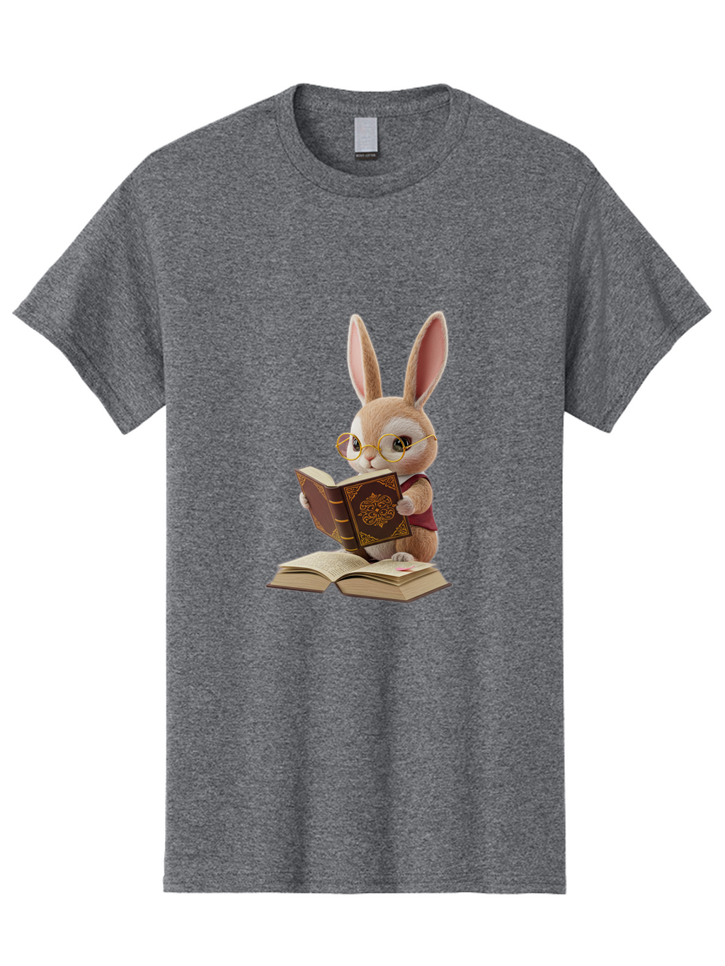 Rabbit-Reading-Book-1 Men'S Graphic Tee, 100% Cotton, Comfortable Casual Summer Wear, Machine Washable, Vintage Camera, Old Camera, Antique Camera, Black Camera, Classic Photography, Photography Equipment, Nostalgic Device, Film Camera, Baj723