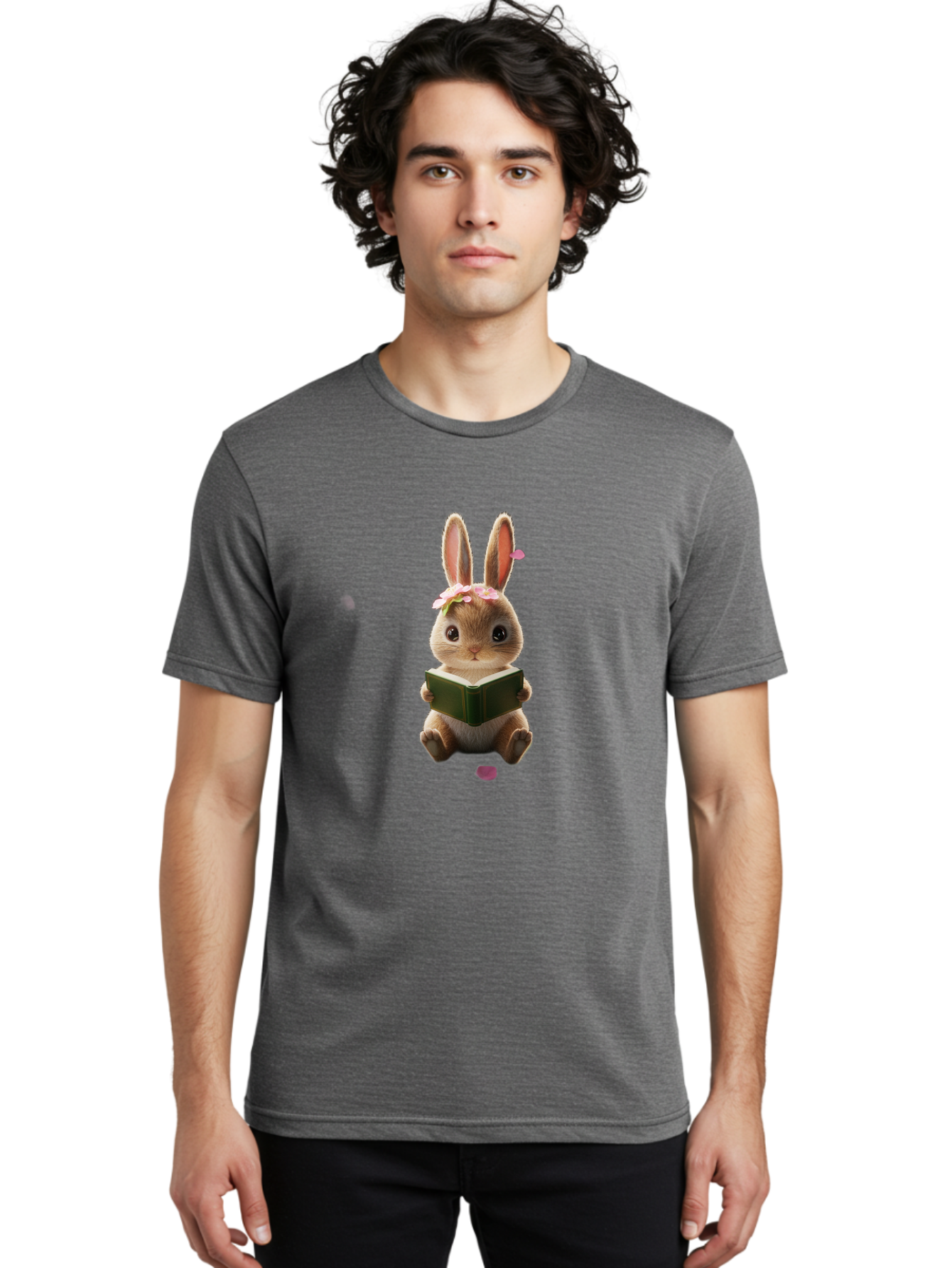 Rabbit-Reading-Book Men'S Graphic Tee, 100% Cotton, Comfortable Casual Summer Wear, Machine Washable, Vintage Camera, Old Camera, Antique Camera, Black Camera, Classic Photography, Photography Equipment, Nostalgic Device, Film Camera, Baj724