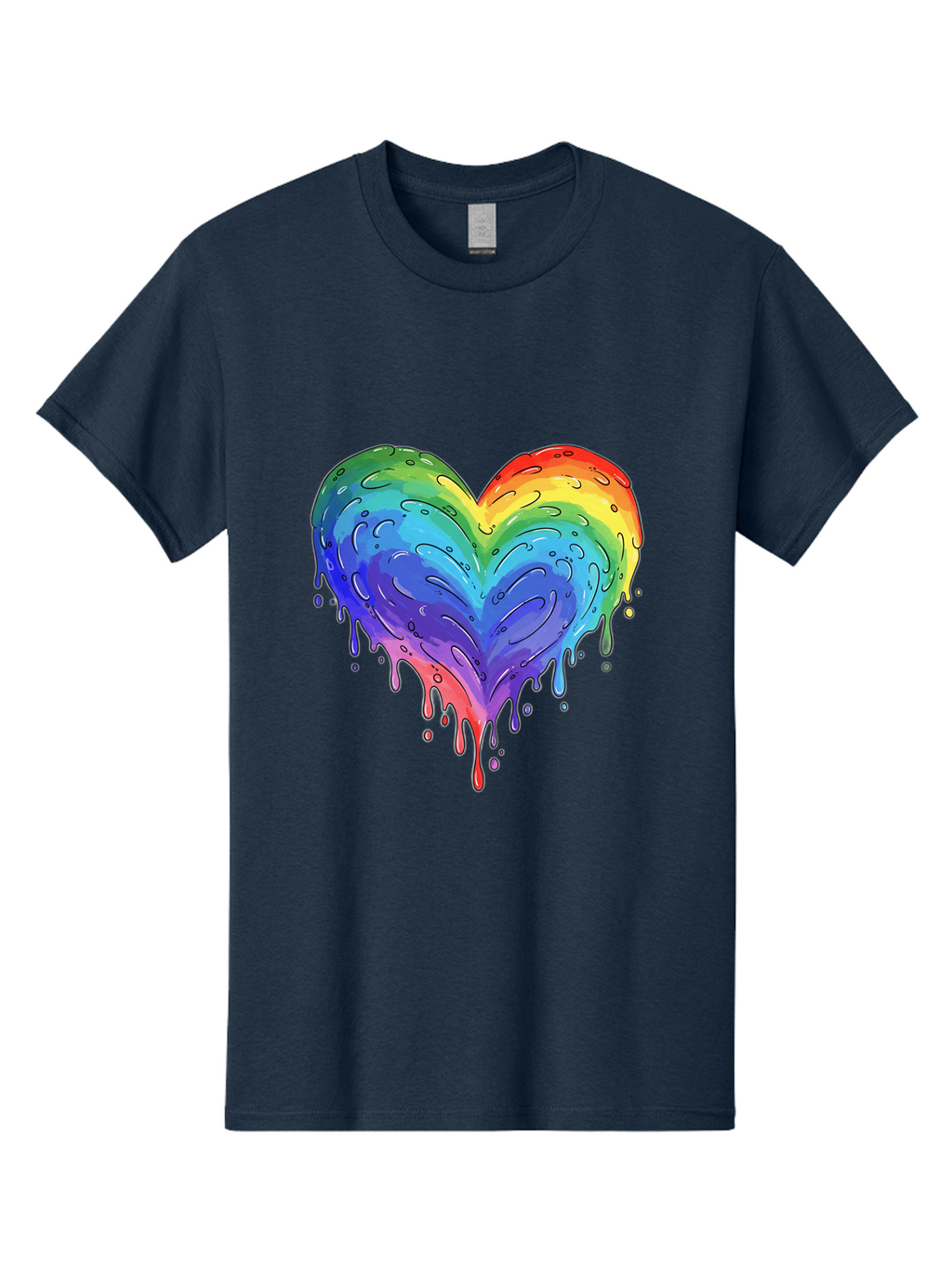 Rainbow-Dripping-Heart Men'S Graphic Tee, 100% Cotton, Comfortable Casual Summer Wear, Machine Washable, Vintage Camera, Old Camera, Antique Camera, Black Camera, Classic Photography, Photography Equipment, Nostalgic Device, Film Camera, Baj727