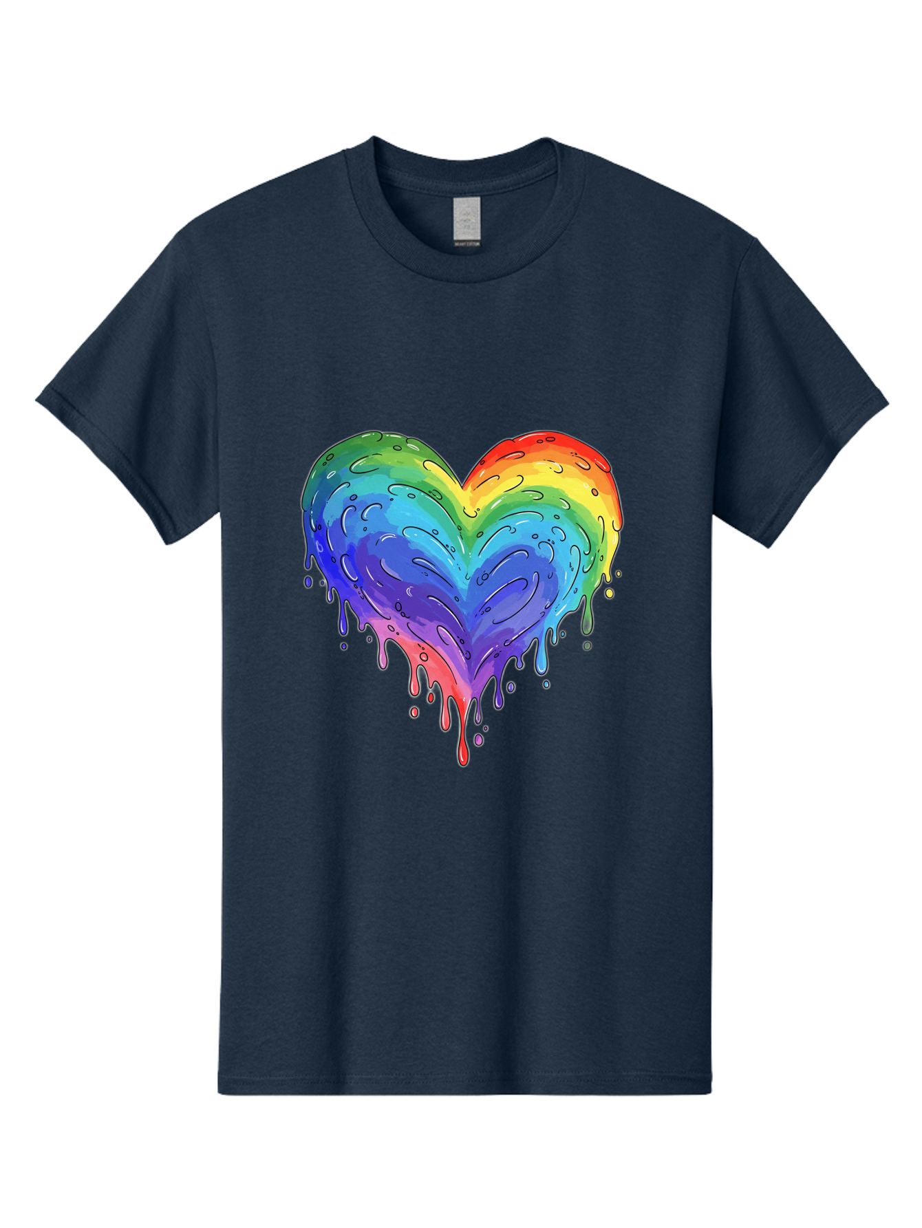 Rainbow-Dripping-Heart Men'S Graphic Tee, 100% Cotton, Comfortable Casual Summer Wear, Machine Washable, Vintage Camera, Old Camera, Antique Camera, Black Camera, Classic Photography, Photography Equipment, Nostalgic Device, Film Camera, Baj727