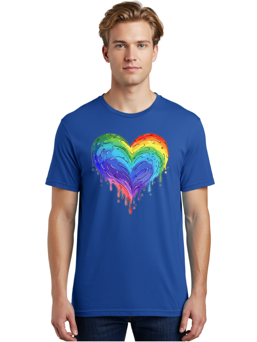 Rainbow-Dripping-Heart Men'S Graphic Tee, 100% Cotton, Comfortable Casual Summer Wear, Machine Washable, Vintage Camera, Old Camera, Antique Camera, Black Camera, Classic Photography, Photography Equipment, Nostalgic Device, Film Camera, Baj727