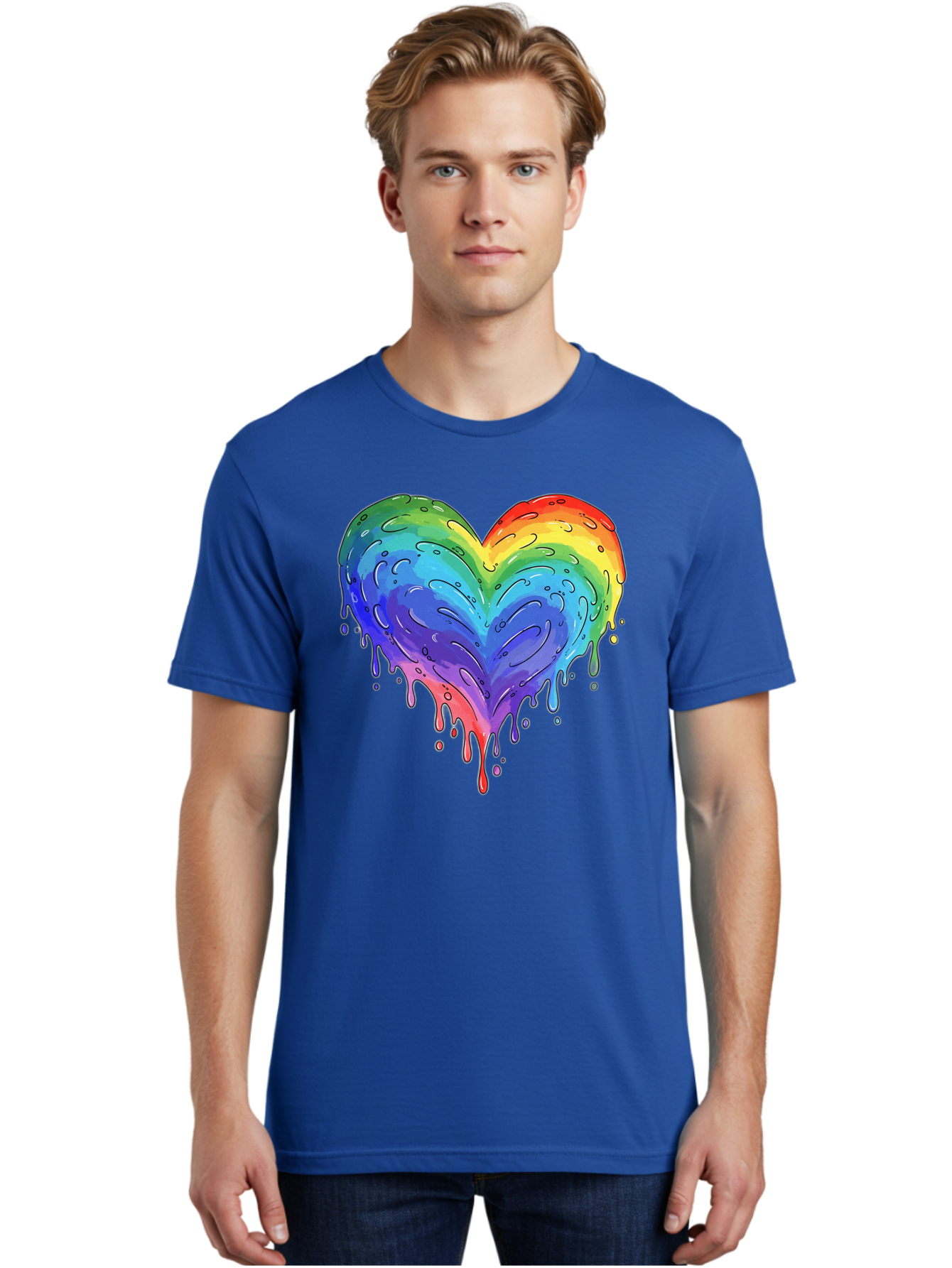 Rainbow-Dripping-Heart Men'S Graphic Tee, 100% Cotton, Comfortable Casual Summer Wear, Machine Washable, Vintage Camera, Old Camera, Antique Camera, Black Camera, Classic Photography, Photography Equipment, Nostalgic Device, Film Camera, Baj727