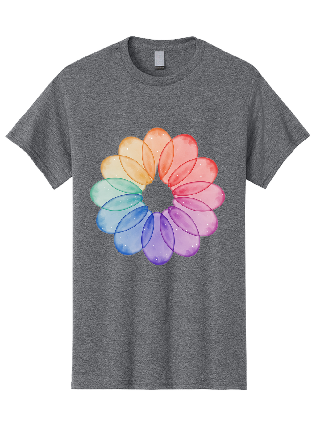 Rainbow-Flower-Petals Men'S Graphic Tee, 100% Cotton, Comfortable Casual Summer Wear, Machine Washable, Vintage Camera, Old Camera, Antique Camera, Black Camera, Classic Photography, Photography Equipment, Nostalgic Device, Film Camera, Baj728