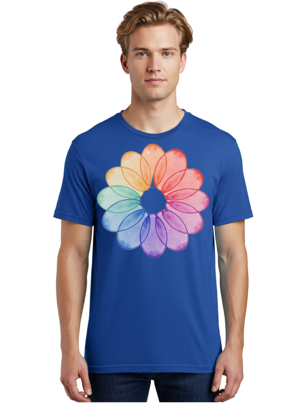 Rainbow-Flower-Petals Men'S Graphic Tee, 100% Cotton, Comfortable Casual Summer Wear, Machine Washable, Vintage Camera, Old Camera, Antique Camera, Black Camera, Classic Photography, Photography Equipment, Nostalgic Device, Film Camera, Baj728