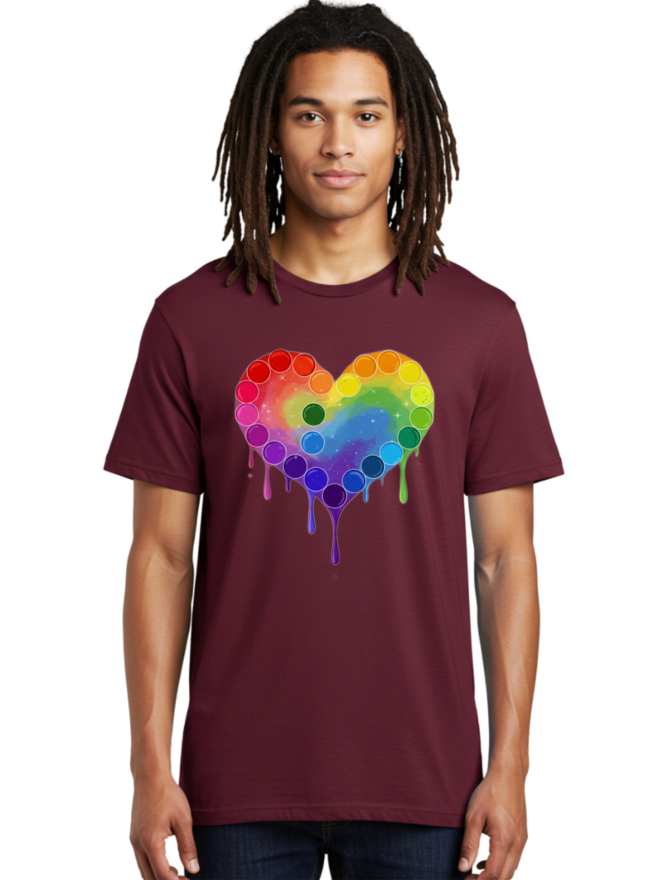 Rainbow-Heart-1 Men'S Graphic Tee, 100% Cotton, Comfortable Casual Summer Wear, Machine Washable, Vintage Camera, Old Camera, Antique Camera, Black Camera, Classic Photography, Photography Equipment, Nostalgic Device, Film Camera, Camera Art Baj729