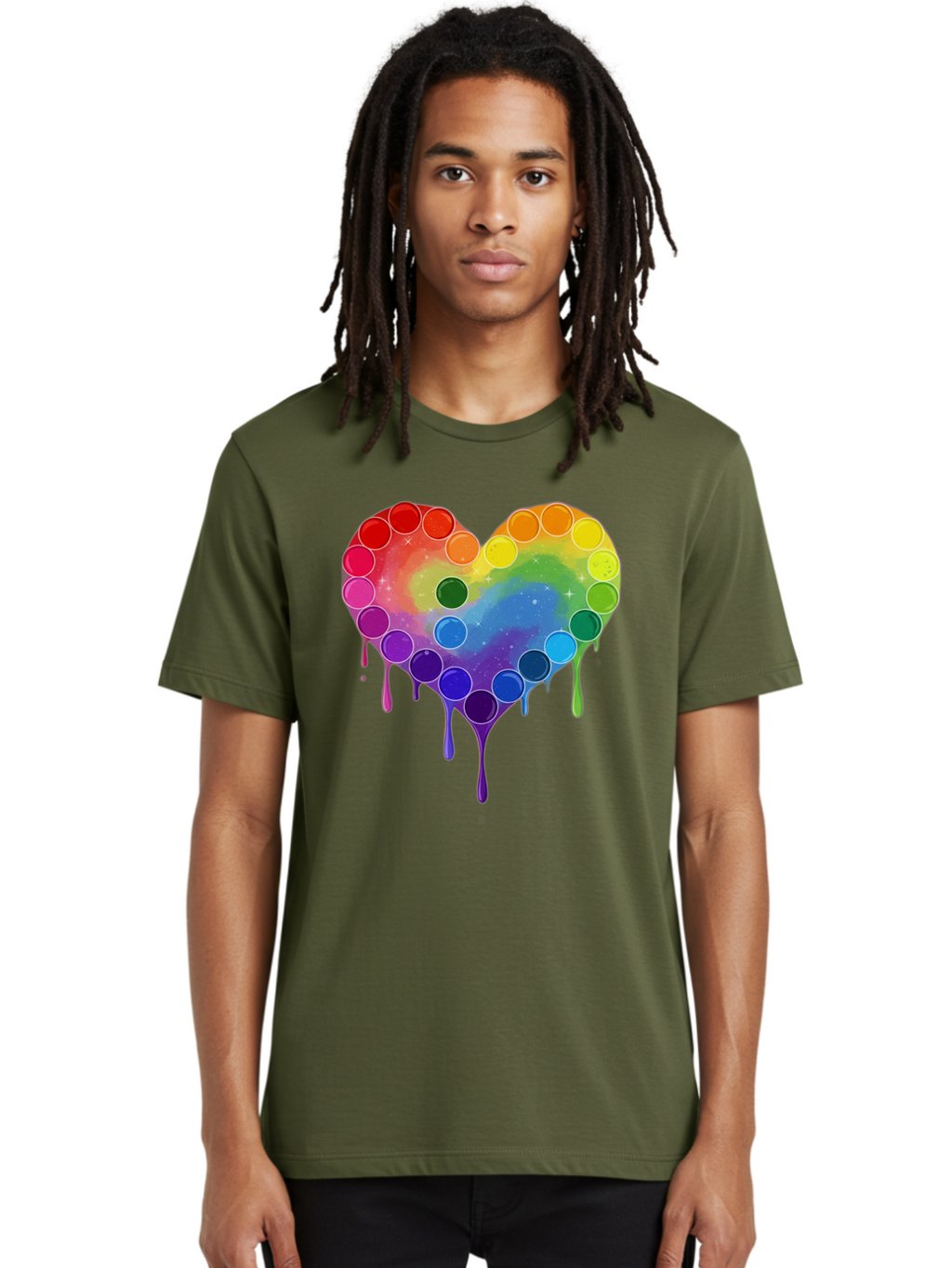 Rainbow-Heart-1 Men'S Graphic Tee, 100% Cotton, Comfortable Casual Summer Wear, Machine Washable, Vintage Camera, Old Camera, Antique Camera, Black Camera, Classic Photography, Photography Equipment, Nostalgic Device, Film Camera, Camera Art Baj729