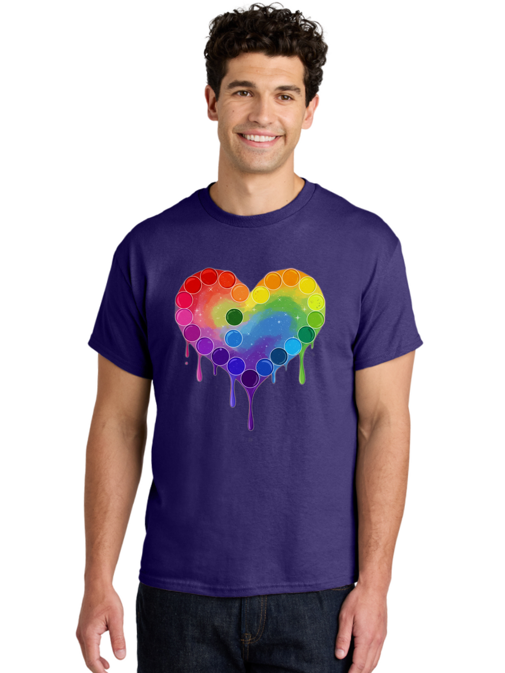 Rainbow-Heart-1 Men'S Graphic Tee, 100% Cotton, Comfortable Casual Summer Wear, Machine Washable, Vintage Camera, Old Camera, Antique Camera, Black Camera, Classic Photography, Photography Equipment, Nostalgic Device, Film Camera, Camera Art Baj729