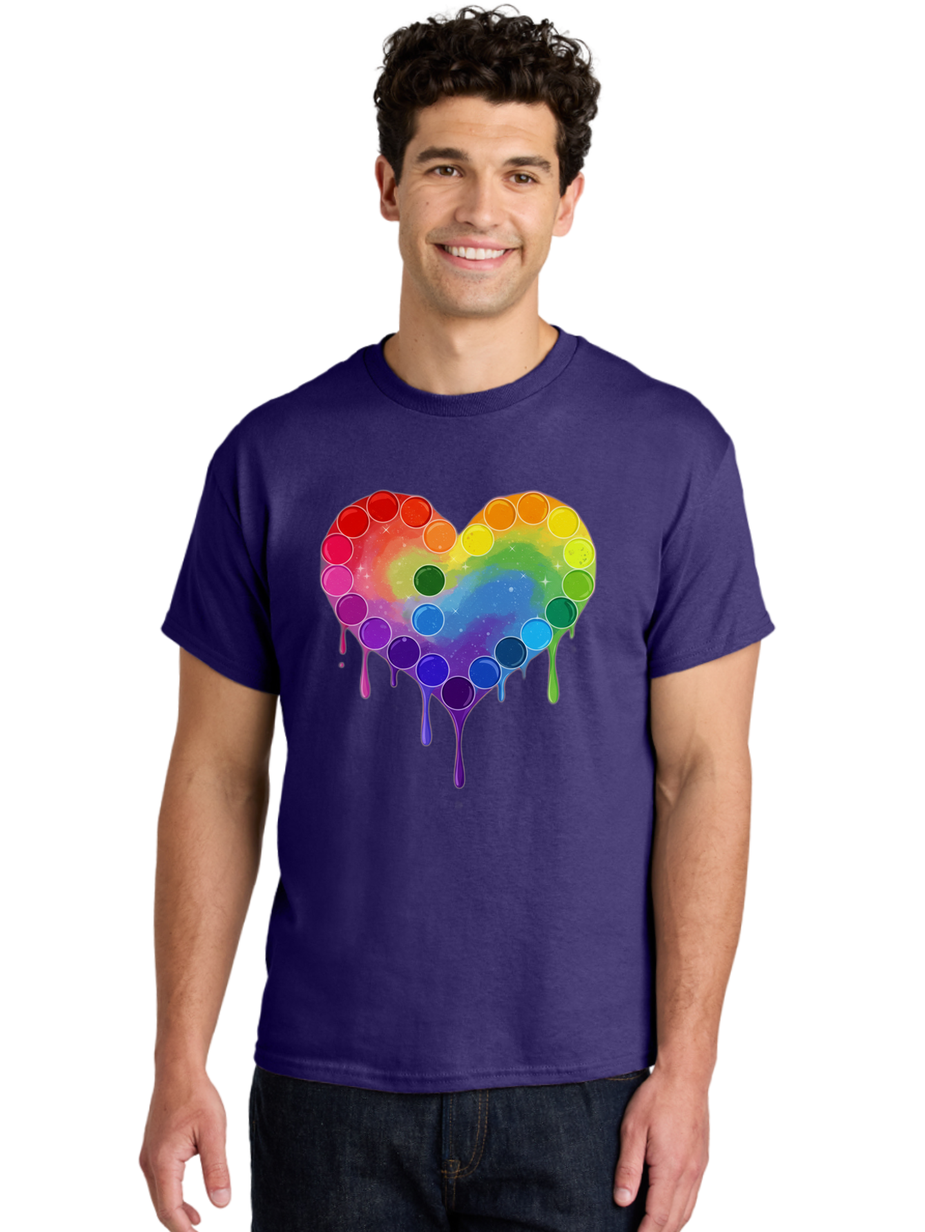 Rainbow-Heart-1 Men'S Graphic Tee, 100% Cotton, Comfortable Casual Summer Wear, Machine Washable, Vintage Camera, Old Camera, Antique Camera, Black Camera, Classic Photography, Photography Equipment, Nostalgic Device, Film Camera, Camera Art Baj729