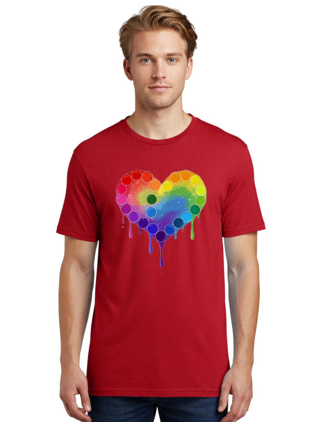 Rainbow-Heart-1 Men'S Graphic Tee, 100% Cotton, Comfortable Casual Summer Wear, Machine Washable, Vintage Camera, Old Camera, Antique Camera, Black Camera, Classic Photography, Photography Equipment, Nostalgic Device, Film Camera, Camera Art Baj729