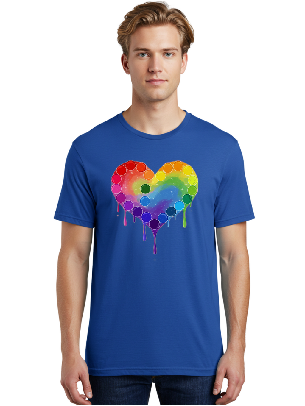 Rainbow-Heart-1 Men'S Graphic Tee, 100% Cotton, Comfortable Casual Summer Wear, Machine Washable, Vintage Camera, Old Camera, Antique Camera, Black Camera, Classic Photography, Photography Equipment, Nostalgic Device, Film Camera, Camera Art Baj729