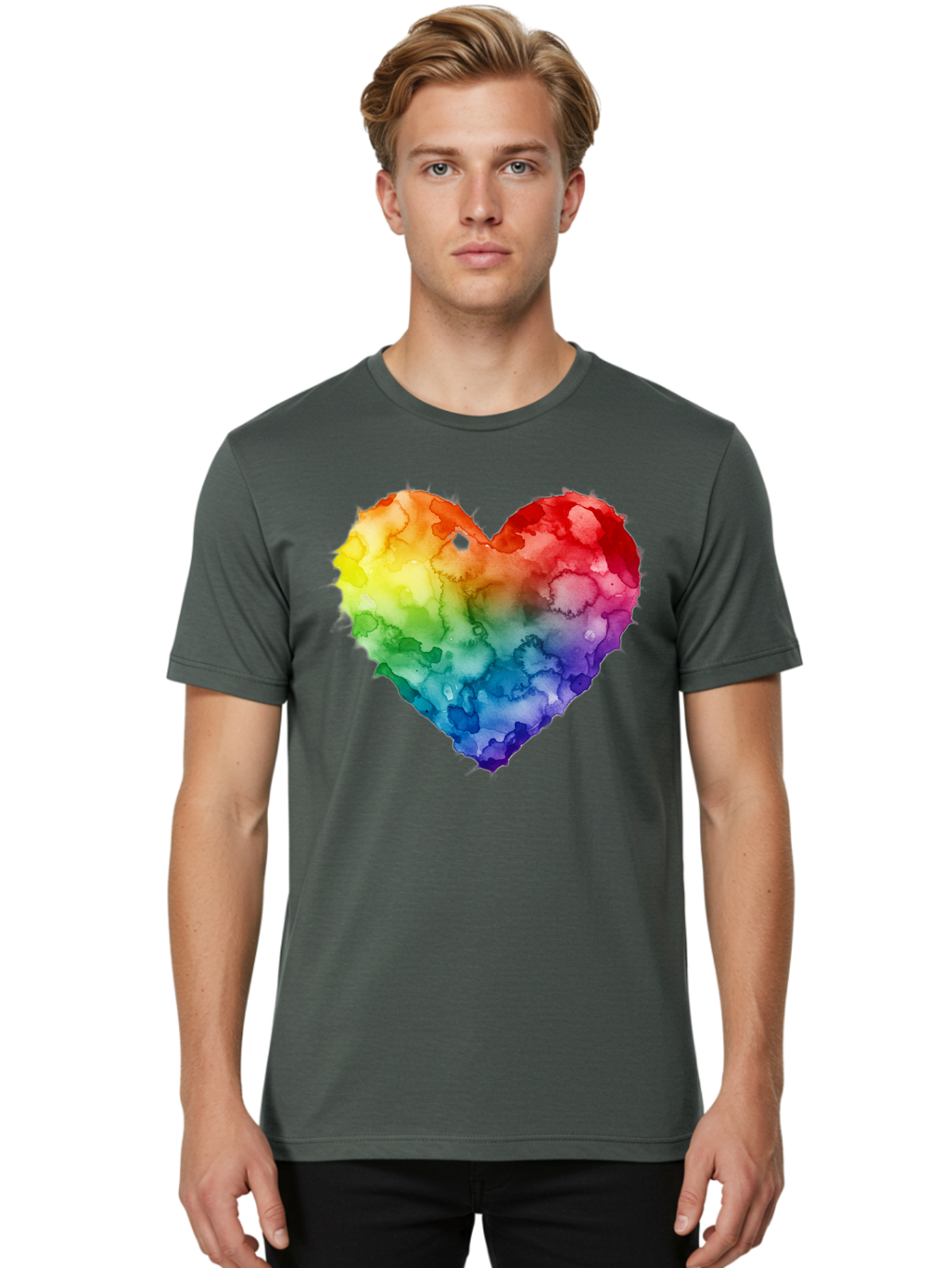 Rainbow-Heart-10 Men'S Graphic Tee, 100% Cotton, Comfortable Casual Summer Wear, Machine Washable, Vintage Camera, Old Camera, Antique Camera, Black Camera, Classic Photography, Photography Equipment, Nostalgic Device, Film Camera, Camera Art Baj730