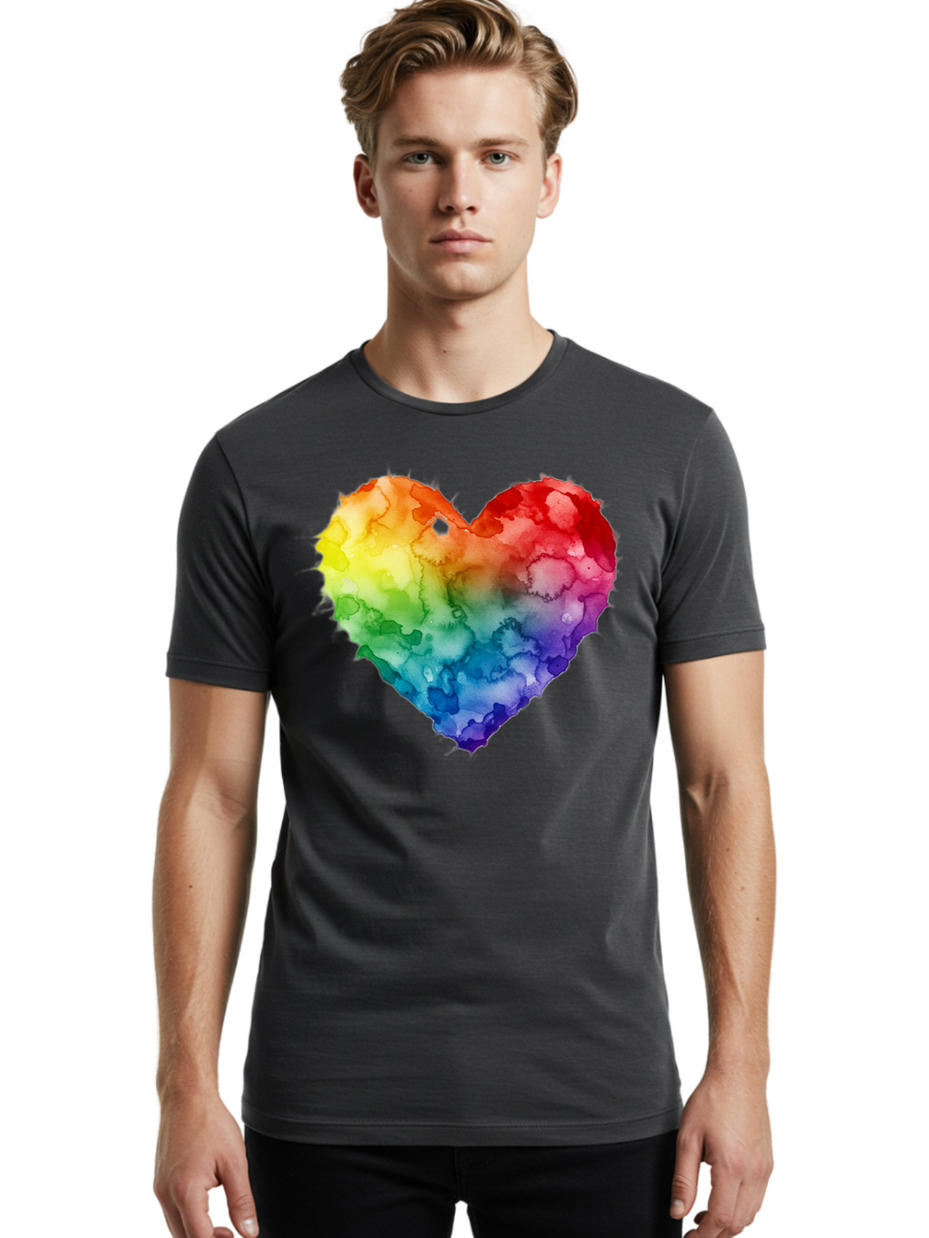 Rainbow-Heart-10 Men'S Graphic Tee, 100% Cotton, Comfortable Casual Summer Wear, Machine Washable, Vintage Camera, Old Camera, Antique Camera, Black Camera, Classic Photography, Photography Equipment, Nostalgic Device, Film Camera, Camera Art Baj730