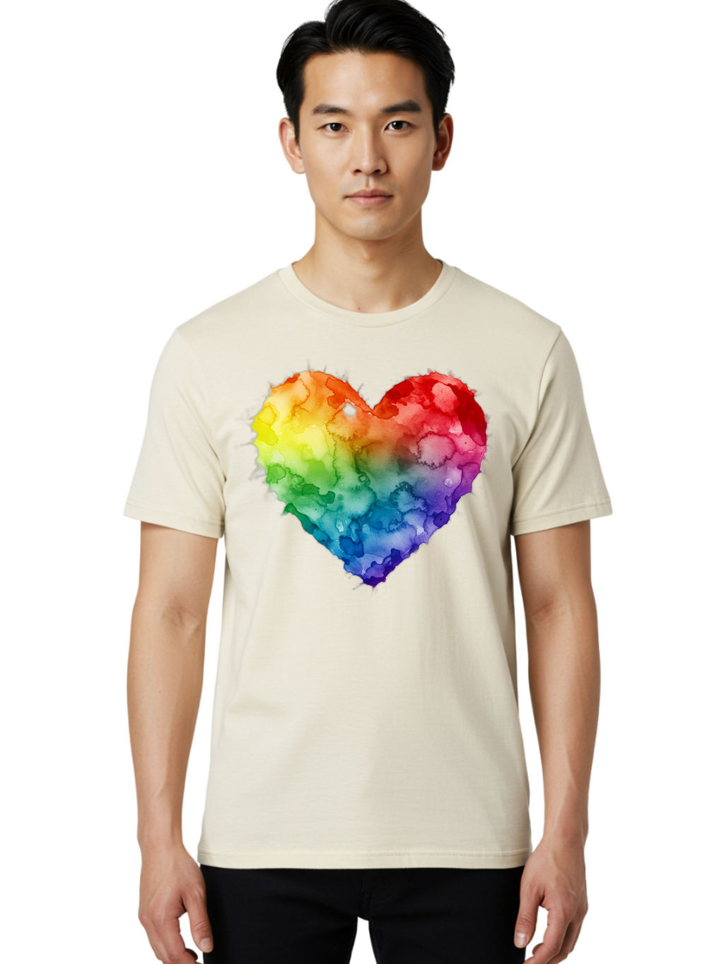 Rainbow-Heart-10 Men'S Graphic Tee, 100% Cotton, Comfortable Casual Summer Wear, Machine Washable, Vintage Camera, Old Camera, Antique Camera, Black Camera, Classic Photography, Photography Equipment, Nostalgic Device, Film Camera, Camera Art Baj730