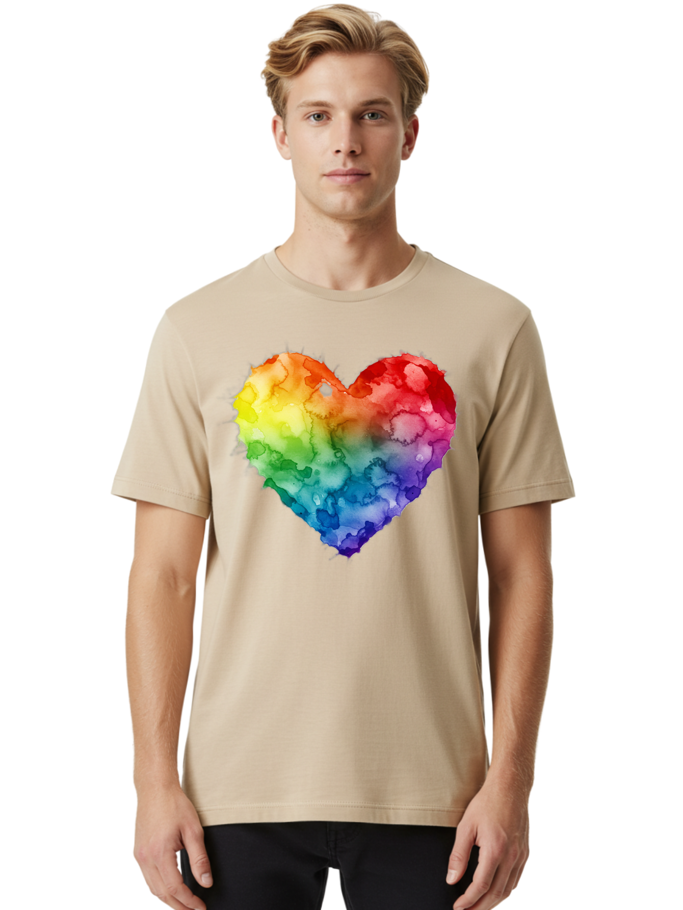 Rainbow-Heart-10 Men'S Graphic Tee, 100% Cotton, Comfortable Casual Summer Wear, Machine Washable, Vintage Camera, Old Camera, Antique Camera, Black Camera, Classic Photography, Photography Equipment, Nostalgic Device, Film Camera, Camera Art Baj730