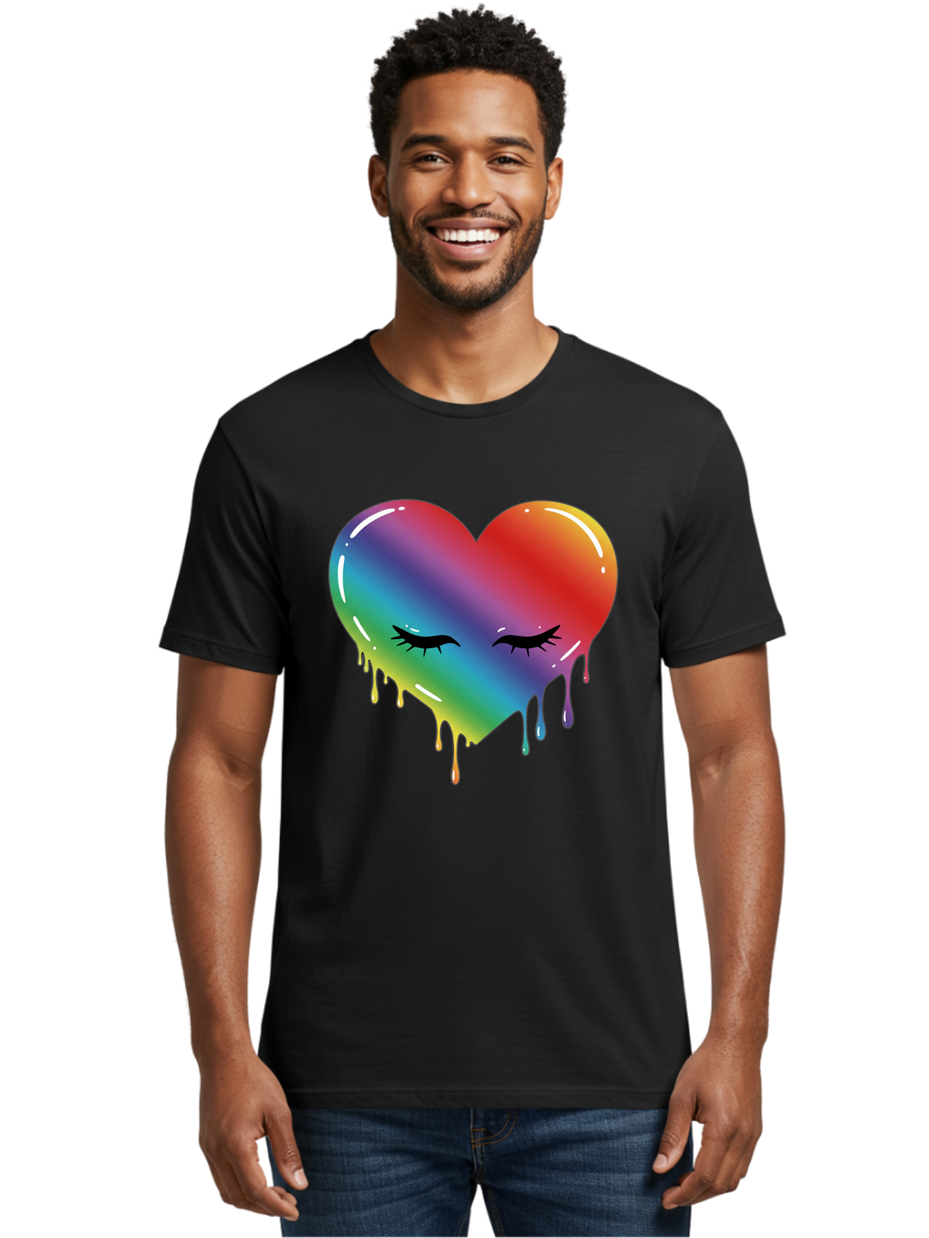 Rainbow-Heart-11 Men'S Graphic Tee, 100% Cotton, Comfortable Casual Summer Wear, Machine Washable, Vintage Camera, Old Camera, Antique Camera, Black Camera, Classic Photography, Photography Equipment, Nostalgic Device, Film Camera, Camera Art Baj731