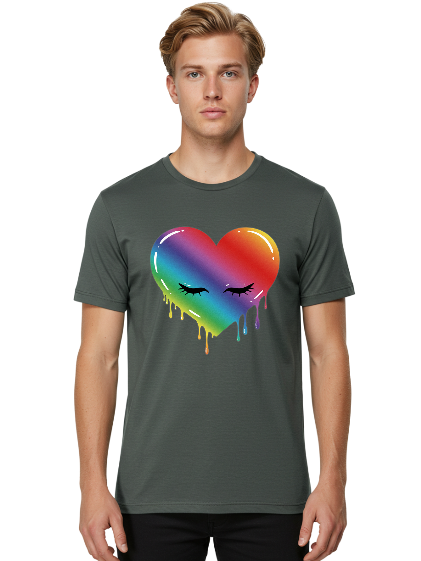 Rainbow-Heart-11 Men'S Graphic Tee, 100% Cotton, Comfortable Casual Summer Wear, Machine Washable, Vintage Camera, Old Camera, Antique Camera, Black Camera, Classic Photography, Photography Equipment, Nostalgic Device, Film Camera, Camera Art Baj731