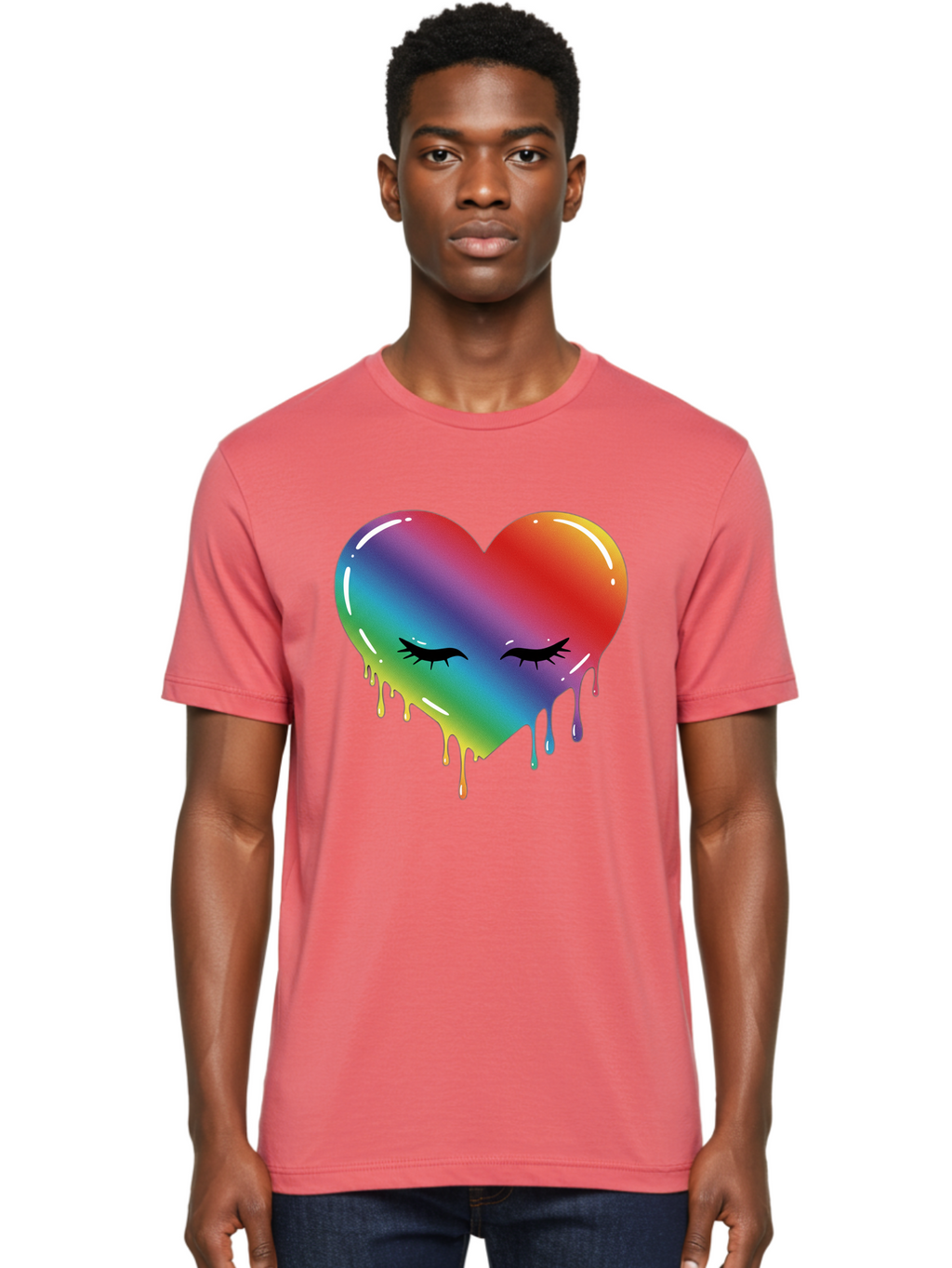 Rainbow-Heart-11 Men'S Graphic Tee, 100% Cotton, Comfortable Casual Summer Wear, Machine Washable, Vintage Camera, Old Camera, Antique Camera, Black Camera, Classic Photography, Photography Equipment, Nostalgic Device, Film Camera, Camera Art Baj731