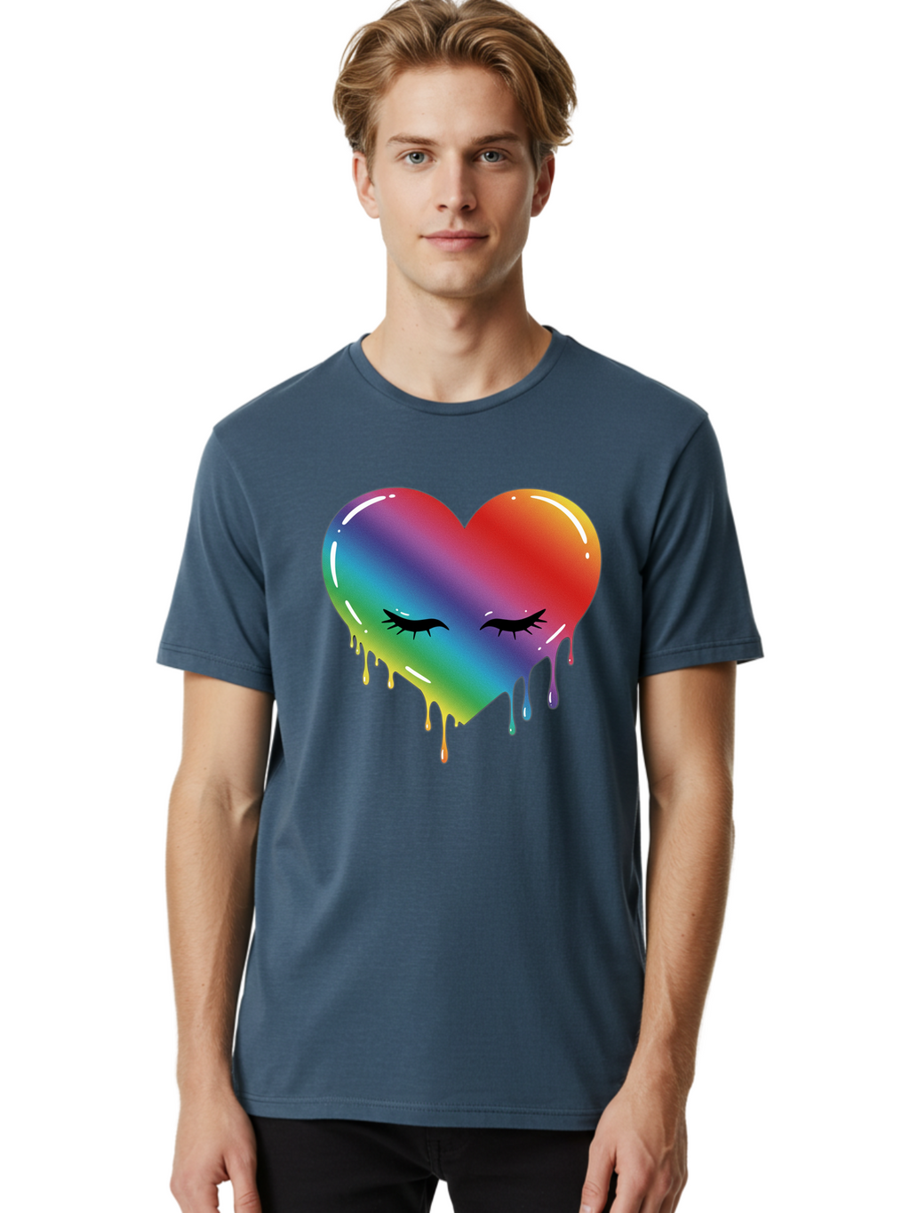 Rainbow-Heart-11 Men'S Graphic Tee, 100% Cotton, Comfortable Casual Summer Wear, Machine Washable, Vintage Camera, Old Camera, Antique Camera, Black Camera, Classic Photography, Photography Equipment, Nostalgic Device, Film Camera, Camera Art Baj731