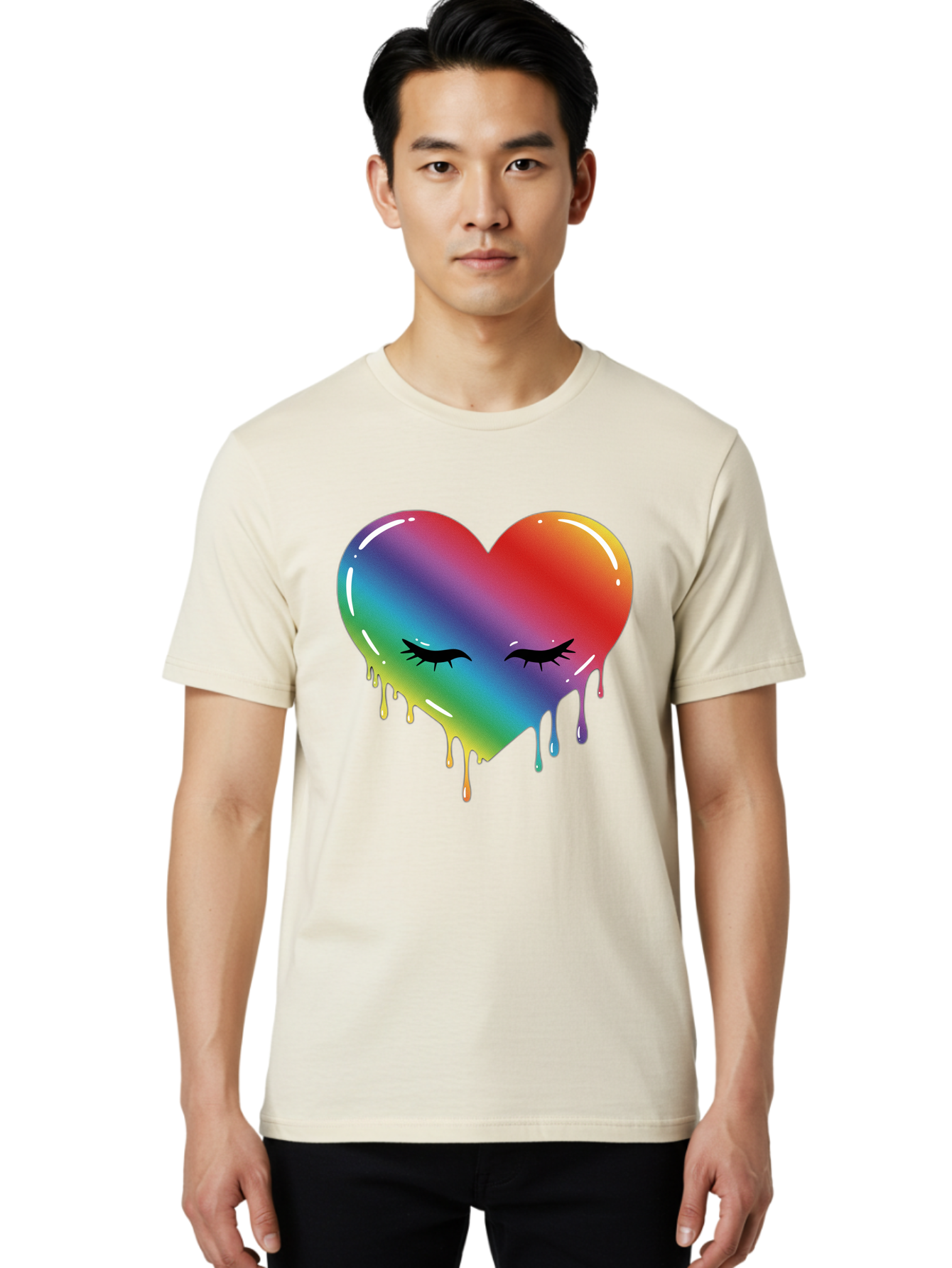 Rainbow-Heart-11 Men'S Graphic Tee, 100% Cotton, Comfortable Casual Summer Wear, Machine Washable, Vintage Camera, Old Camera, Antique Camera, Black Camera, Classic Photography, Photography Equipment, Nostalgic Device, Film Camera, Camera Art Baj731