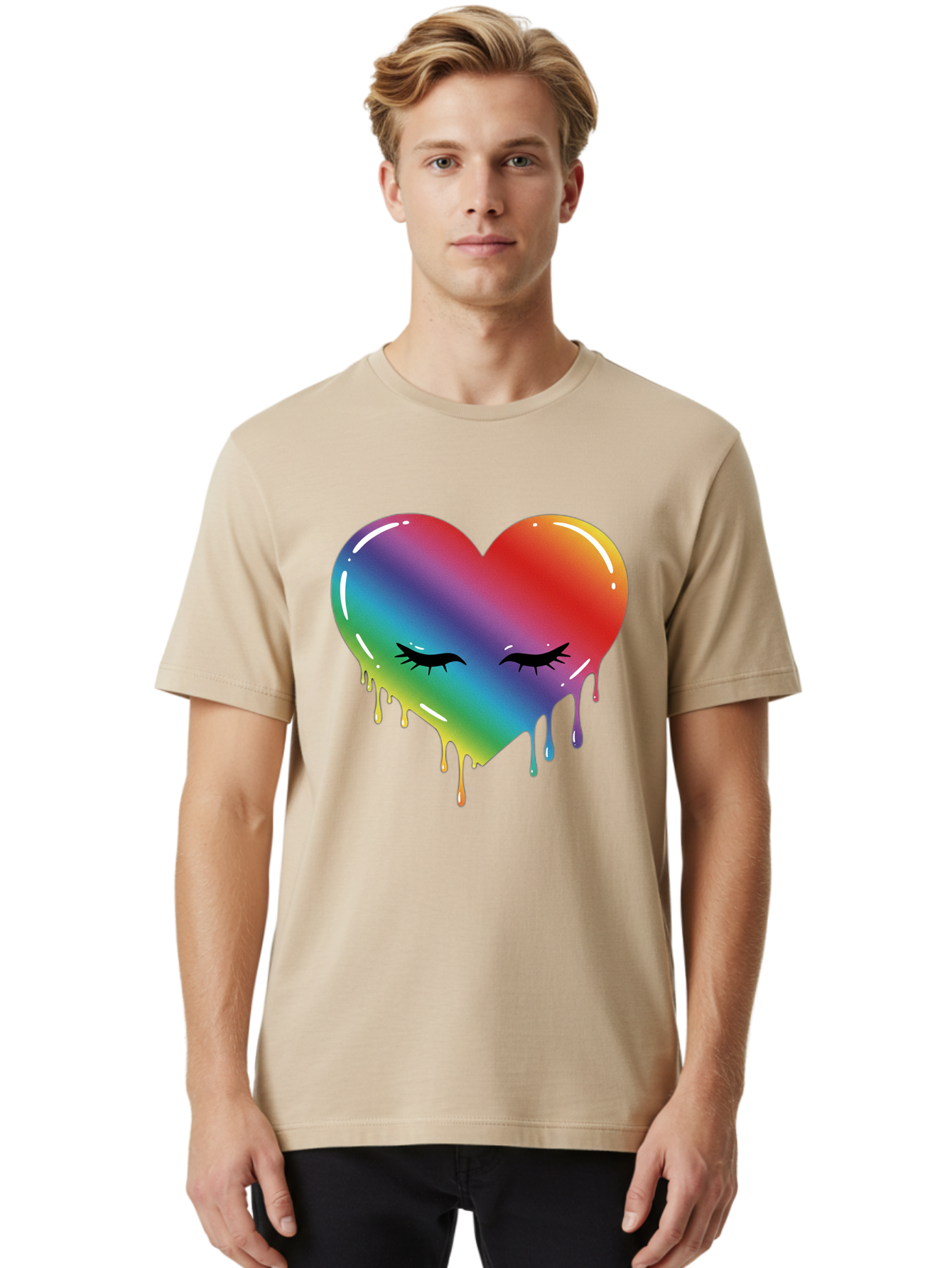 Rainbow-Heart-11 Men'S Graphic Tee, 100% Cotton, Comfortable Casual Summer Wear, Machine Washable, Vintage Camera, Old Camera, Antique Camera, Black Camera, Classic Photography, Photography Equipment, Nostalgic Device, Film Camera, Camera Art Baj731