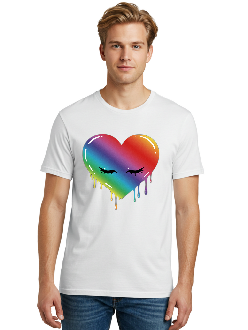 Rainbow-Heart-11 Men'S Graphic Tee, 100% Cotton, Comfortable Casual Summer Wear, Machine Washable, Vintage Camera, Old Camera, Antique Camera, Black Camera, Classic Photography, Photography Equipment, Nostalgic Device, Film Camera, Camera Art Baj731
