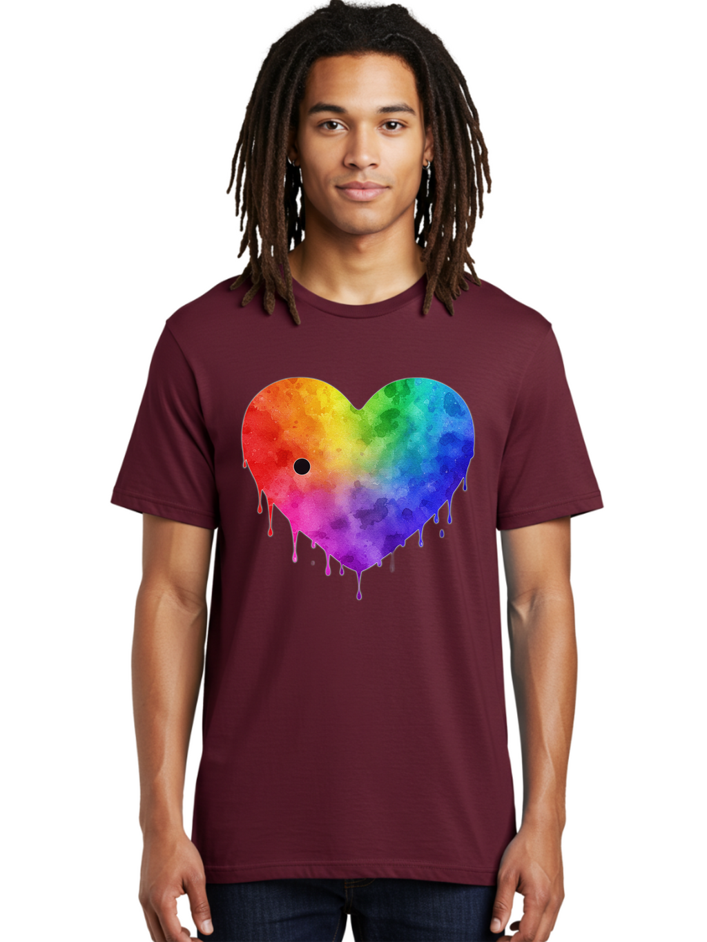 Rainbow-Heart-2 Men'S Graphic Tee, 100% Cotton, Comfortable Casual Summer Wear, Machine Washable, Vintage Camera, Old Camera, Antique Camera, Black Camera, Classic Photography, Photography Equipment, Nostalgic Device, Film Camera, Camera Art Baj732