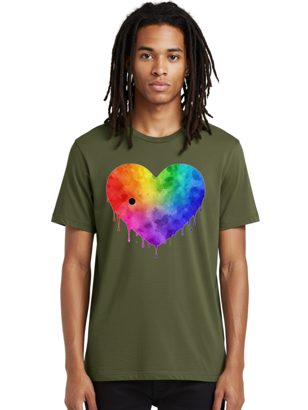 Rainbow-Heart-2 Men'S Graphic Tee, 100% Cotton, Comfortable Casual Summer Wear, Machine Washable, Vintage Camera, Old Camera, Antique Camera, Black Camera, Classic Photography, Photography Equipment, Nostalgic Device, Film Camera, Camera Art Baj732