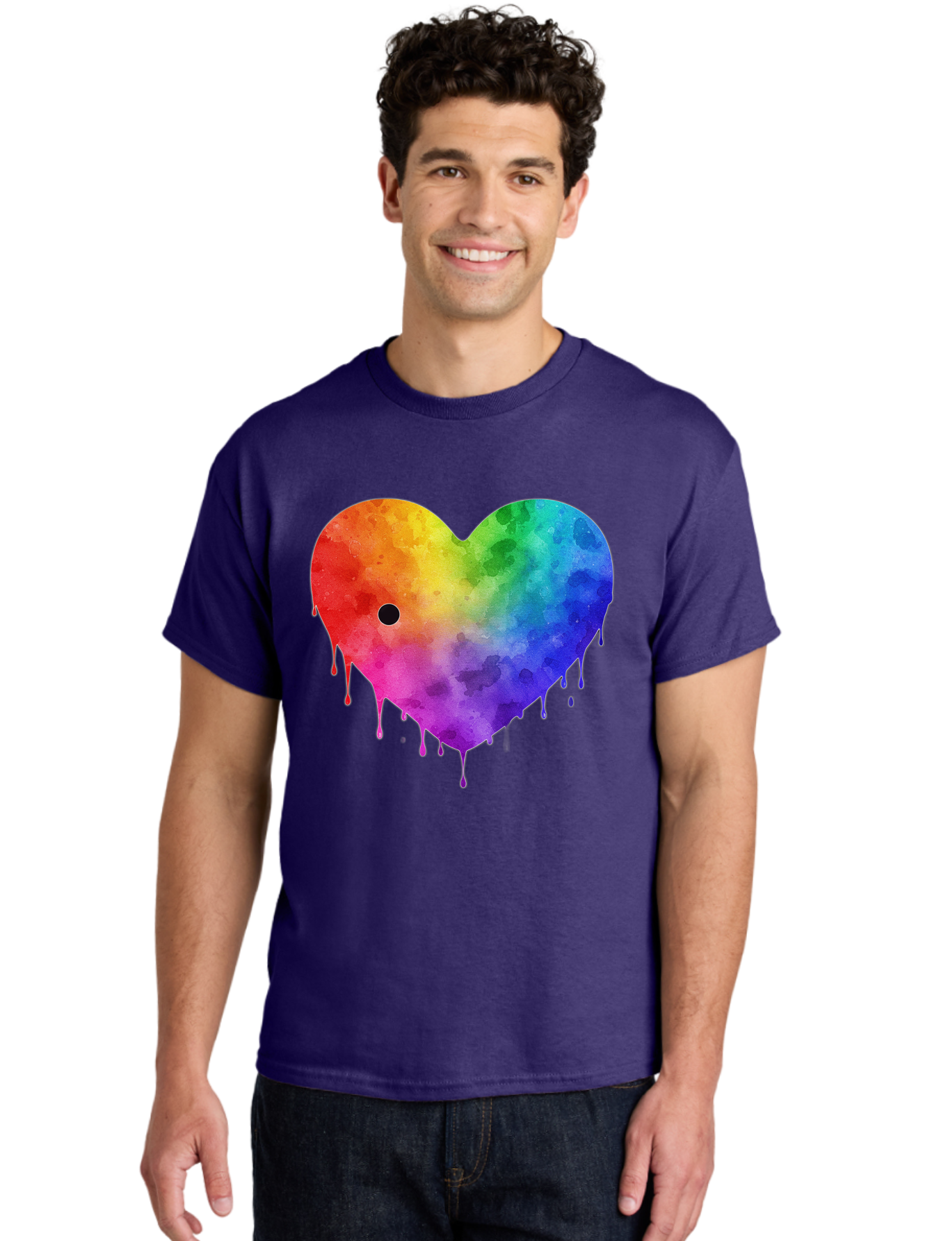 Rainbow-Heart-2 Men'S Graphic Tee, 100% Cotton, Comfortable Casual Summer Wear, Machine Washable, Vintage Camera, Old Camera, Antique Camera, Black Camera, Classic Photography, Photography Equipment, Nostalgic Device, Film Camera, Camera Art Baj732