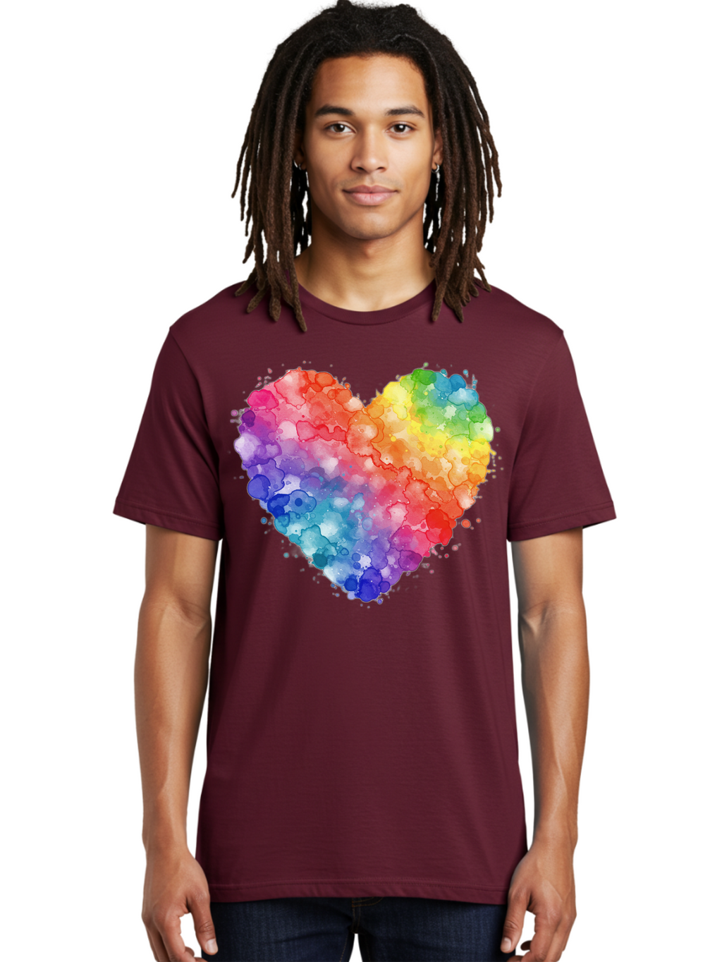 Rainbow-Heart-3 Men'S Graphic Tee, 100% Cotton, Comfortable Casual Summer Wear, Machine Washable, Vintage Camera, Old Camera, Antique Camera, Black Camera, Classic Photography, Photography Equipment, Nostalgic Device, Film Camera, Camera Art Baj733