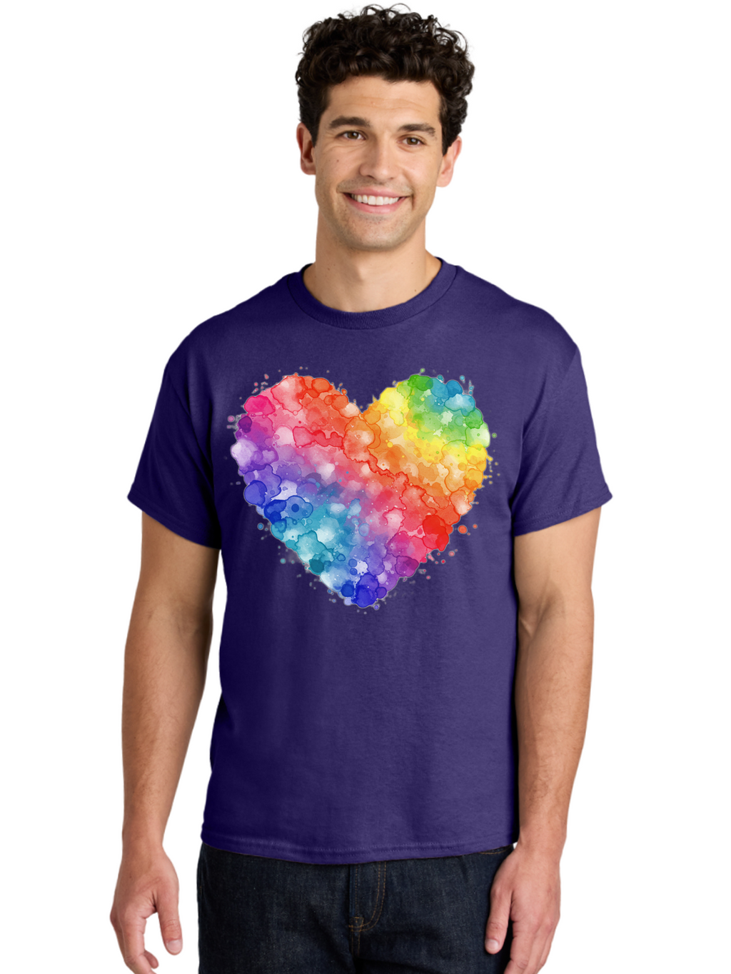 Rainbow-Heart-3 Men'S Graphic Tee, 100% Cotton, Comfortable Casual Summer Wear, Machine Washable, Vintage Camera, Old Camera, Antique Camera, Black Camera, Classic Photography, Photography Equipment, Nostalgic Device, Film Camera, Camera Art Baj733