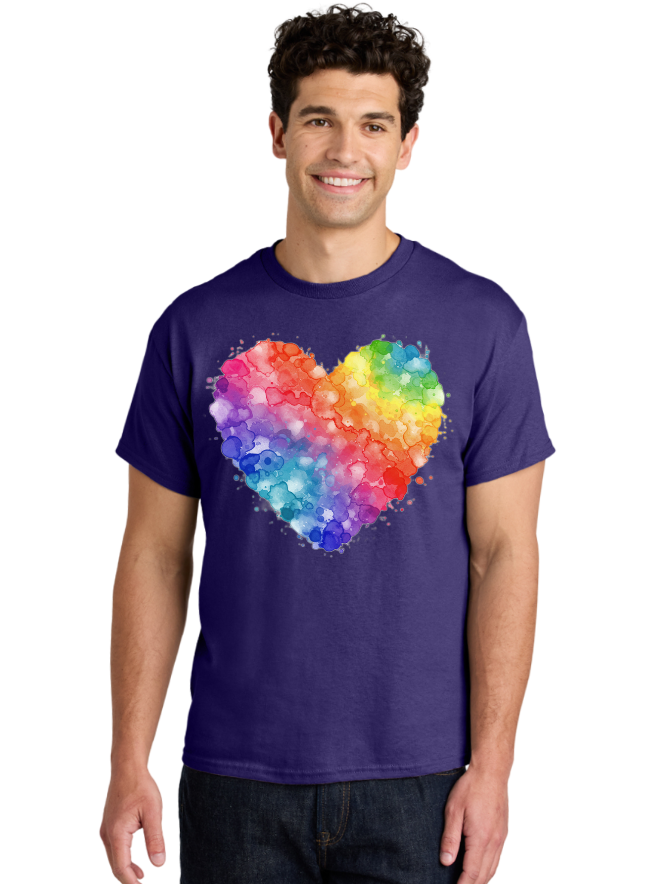 Rainbow-Heart-3 Men'S Graphic Tee, 100% Cotton, Comfortable Casual Summer Wear, Machine Washable, Vintage Camera, Old Camera, Antique Camera, Black Camera, Classic Photography, Photography Equipment, Nostalgic Device, Film Camera, Camera Art Baj733
