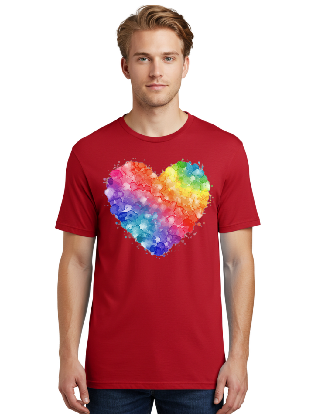 Rainbow-Heart-3 Men'S Graphic Tee, 100% Cotton, Comfortable Casual Summer Wear, Machine Washable, Vintage Camera, Old Camera, Antique Camera, Black Camera, Classic Photography, Photography Equipment, Nostalgic Device, Film Camera, Camera Art Baj733