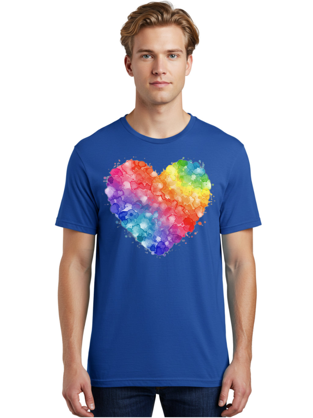 Rainbow-Heart-3 Men'S Graphic Tee, 100% Cotton, Comfortable Casual Summer Wear, Machine Washable, Vintage Camera, Old Camera, Antique Camera, Black Camera, Classic Photography, Photography Equipment, Nostalgic Device, Film Camera, Camera Art Baj733