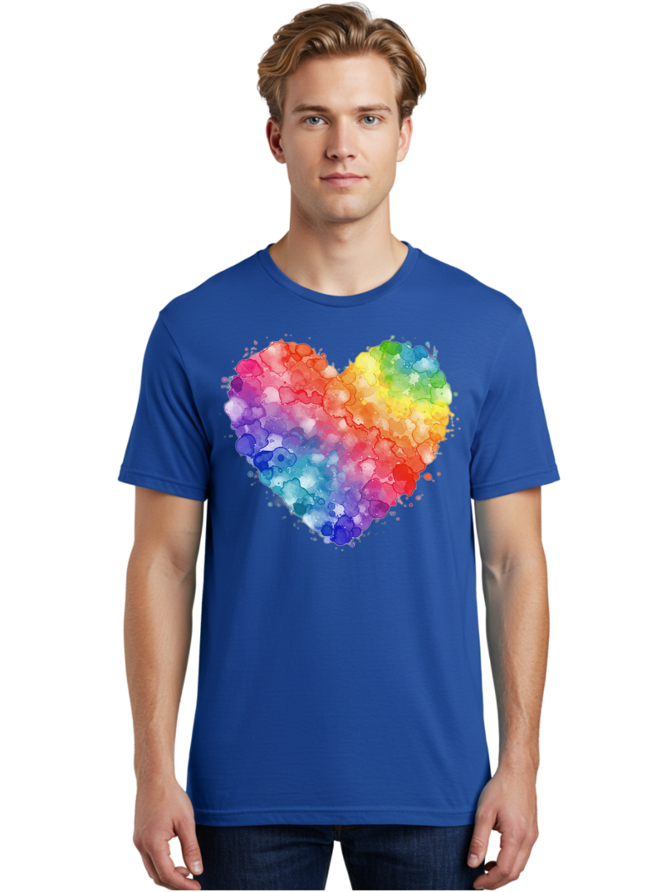 Rainbow-Heart-3 Men'S Graphic Tee, 100% Cotton, Comfortable Casual Summer Wear, Machine Washable, Vintage Camera, Old Camera, Antique Camera, Black Camera, Classic Photography, Photography Equipment, Nostalgic Device, Film Camera, Camera Art Baj733