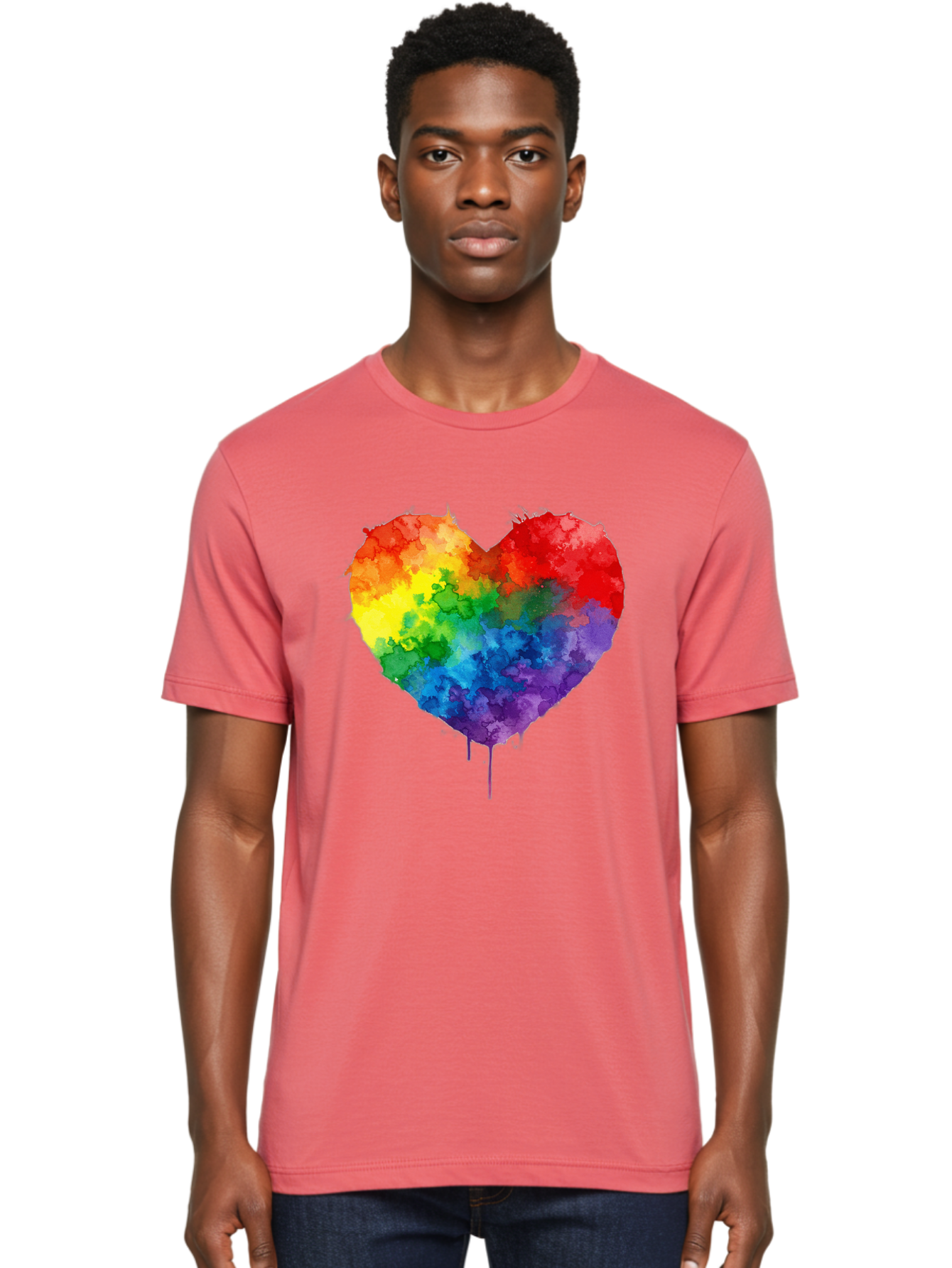 Rainbow-Heart-4 Men'S Graphic Tee, 100% Cotton, Comfortable Casual Summer Wear, Machine Washable, Vintage Camera, Old Camera, Antique Camera, Black Camera, Classic Photography, Photography Equipment, Nostalgic Device, Film Camera, Camera Art Baj734