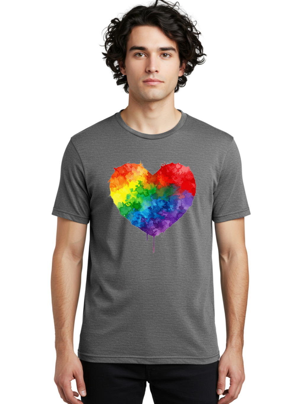 Rainbow-Heart-4 Men'S Graphic Tee, 100% Cotton, Comfortable Casual Summer Wear, Machine Washable, Vintage Camera, Old Camera, Antique Camera, Black Camera, Classic Photography, Photography Equipment, Nostalgic Device, Film Camera, Camera Art Baj734