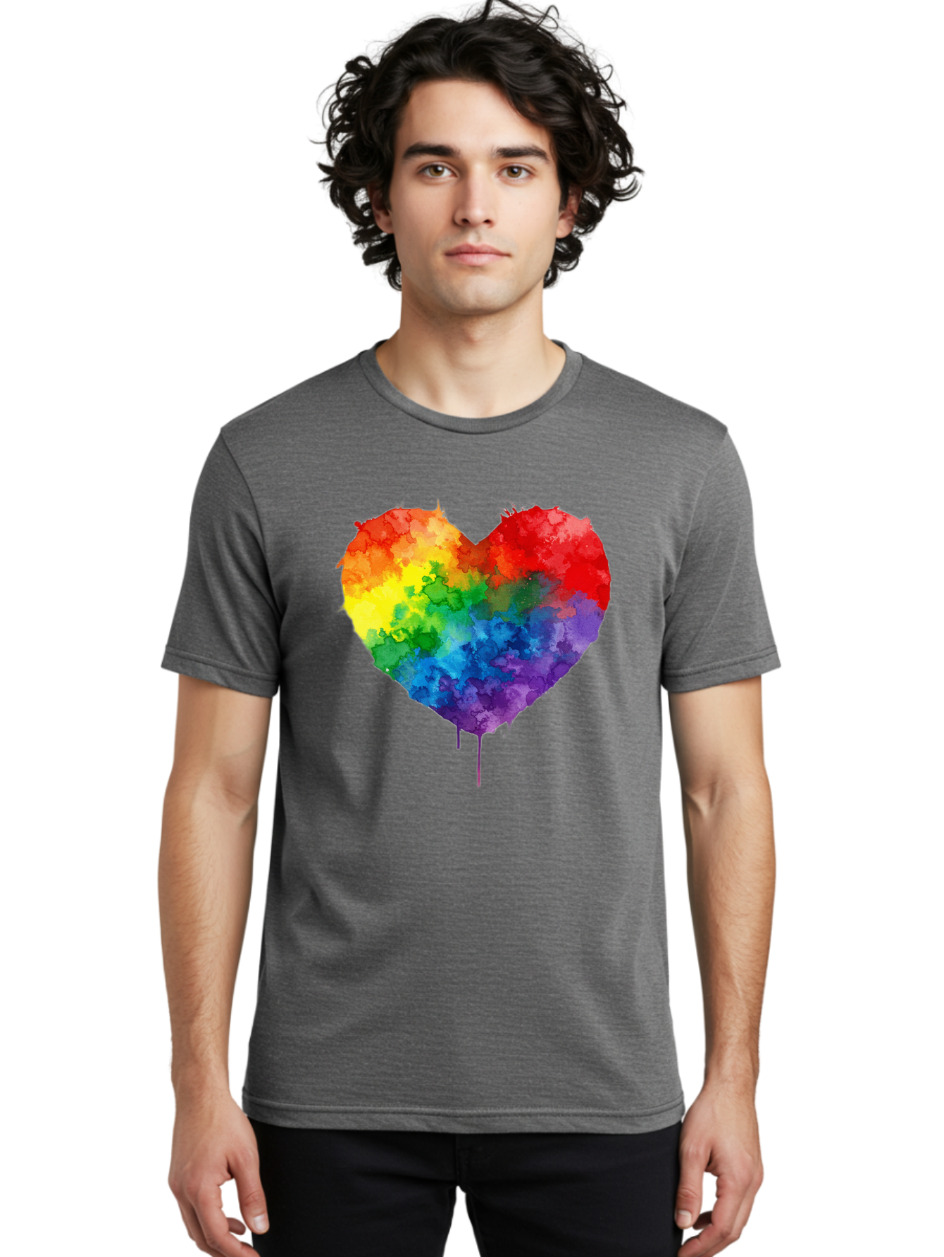 Rainbow-Heart-4 Men'S Graphic Tee, 100% Cotton, Comfortable Casual Summer Wear, Machine Washable, Vintage Camera, Old Camera, Antique Camera, Black Camera, Classic Photography, Photography Equipment, Nostalgic Device, Film Camera, Camera Art Baj734