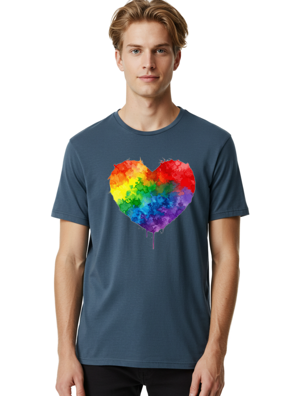 Rainbow-Heart-4 Men'S Graphic Tee, 100% Cotton, Comfortable Casual Summer Wear, Machine Washable, Vintage Camera, Old Camera, Antique Camera, Black Camera, Classic Photography, Photography Equipment, Nostalgic Device, Film Camera, Camera Art Baj734