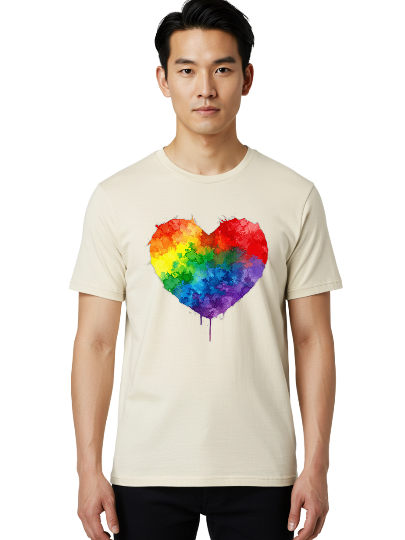Rainbow-Heart-4 Men'S Graphic Tee, 100% Cotton, Comfortable Casual Summer Wear, Machine Washable, Vintage Camera, Old Camera, Antique Camera, Black Camera, Classic Photography, Photography Equipment, Nostalgic Device, Film Camera, Camera Art Baj734