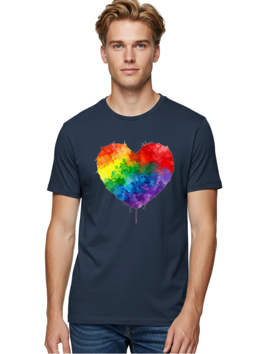 Rainbow-Heart-4 Men'S Graphic Tee, 100% Cotton, Comfortable Casual Summer Wear, Machine Washable, Vintage Camera, Old Camera, Antique Camera, Black Camera, Classic Photography, Photography Equipment, Nostalgic Device, Film Camera, Camera Art Baj734