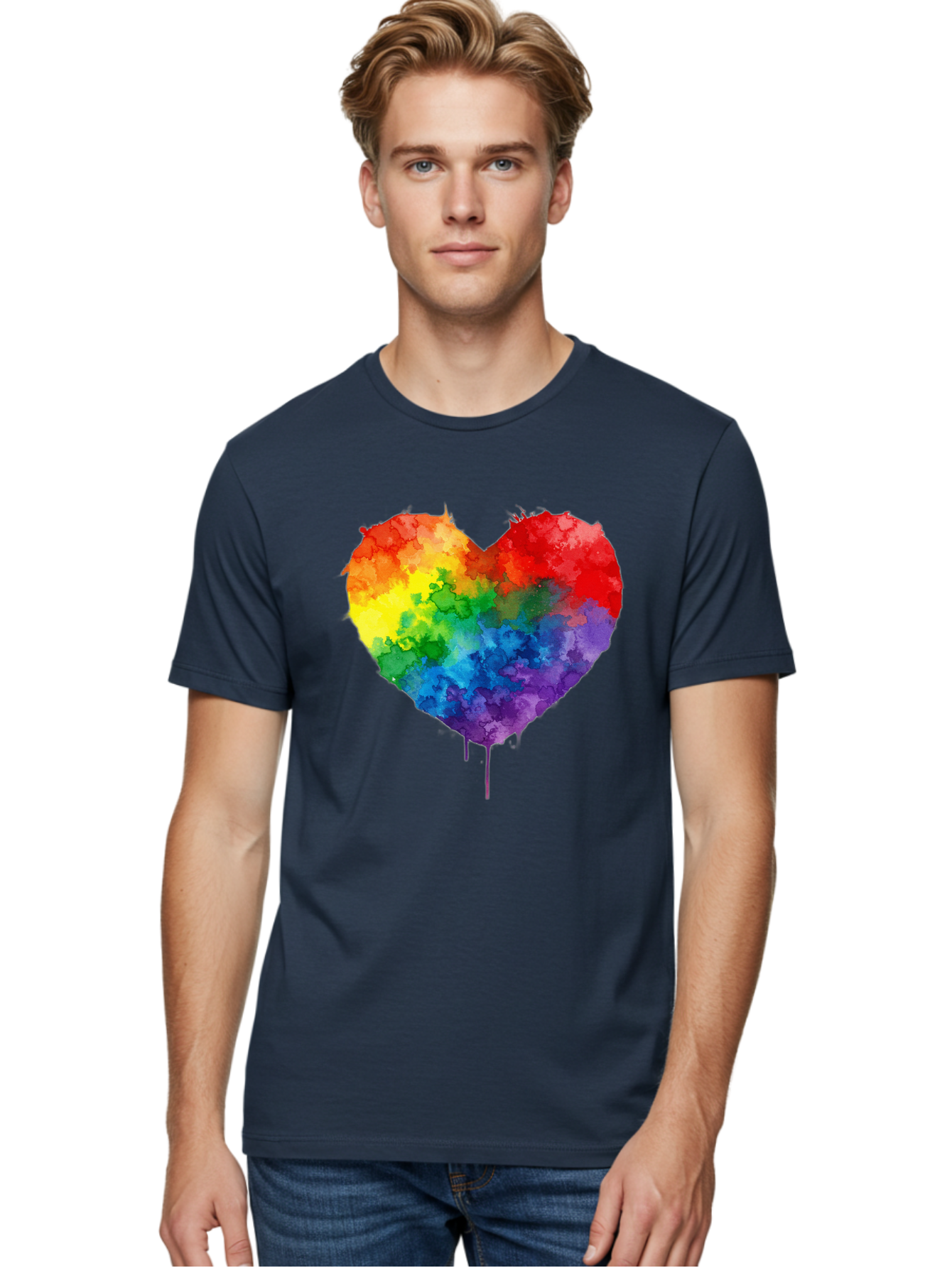 Rainbow-Heart-4 Men'S Graphic Tee, 100% Cotton, Comfortable Casual Summer Wear, Machine Washable, Vintage Camera, Old Camera, Antique Camera, Black Camera, Classic Photography, Photography Equipment, Nostalgic Device, Film Camera, Camera Art Baj734
