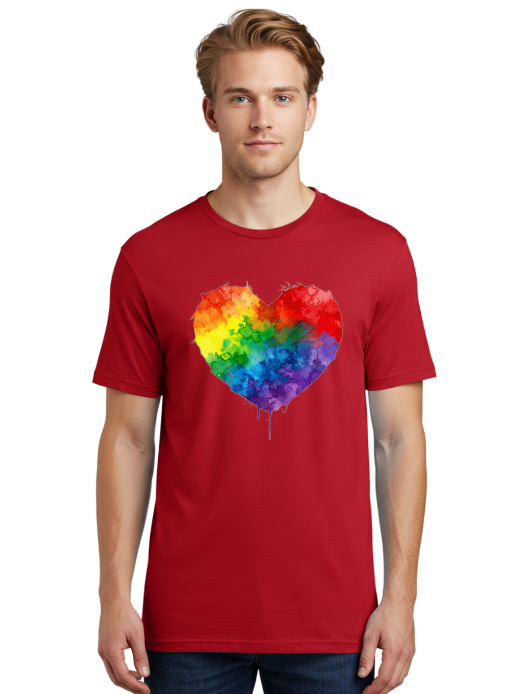 Rainbow-Heart-4 Men'S Graphic Tee, 100% Cotton, Comfortable Casual Summer Wear, Machine Washable, Vintage Camera, Old Camera, Antique Camera, Black Camera, Classic Photography, Photography Equipment, Nostalgic Device, Film Camera, Camera Art Baj734