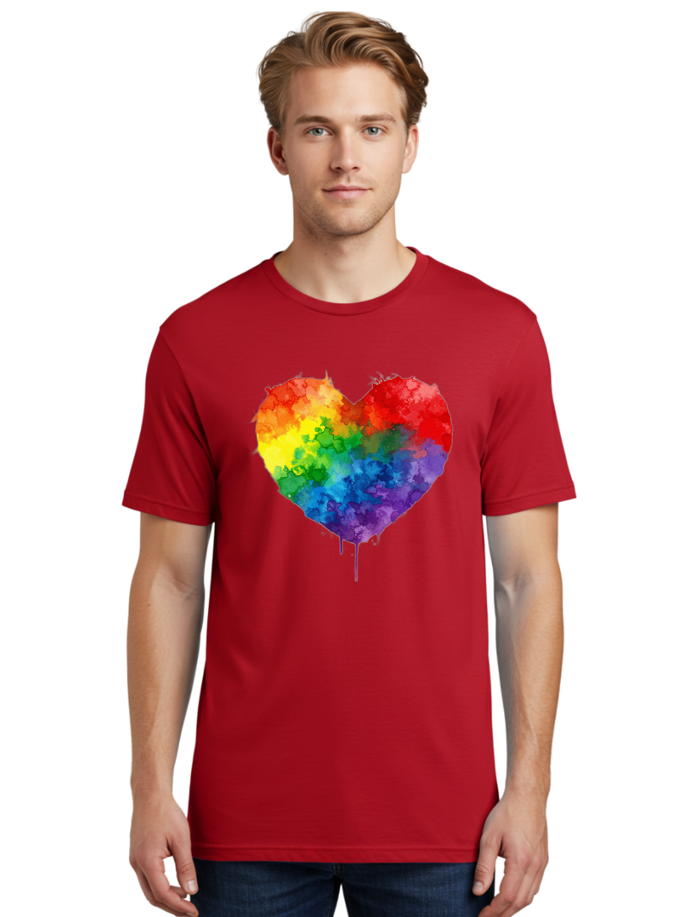 Rainbow-Heart-4 Men'S Graphic Tee, 100% Cotton, Comfortable Casual Summer Wear, Machine Washable, Vintage Camera, Old Camera, Antique Camera, Black Camera, Classic Photography, Photography Equipment, Nostalgic Device, Film Camera, Camera Art Baj734
